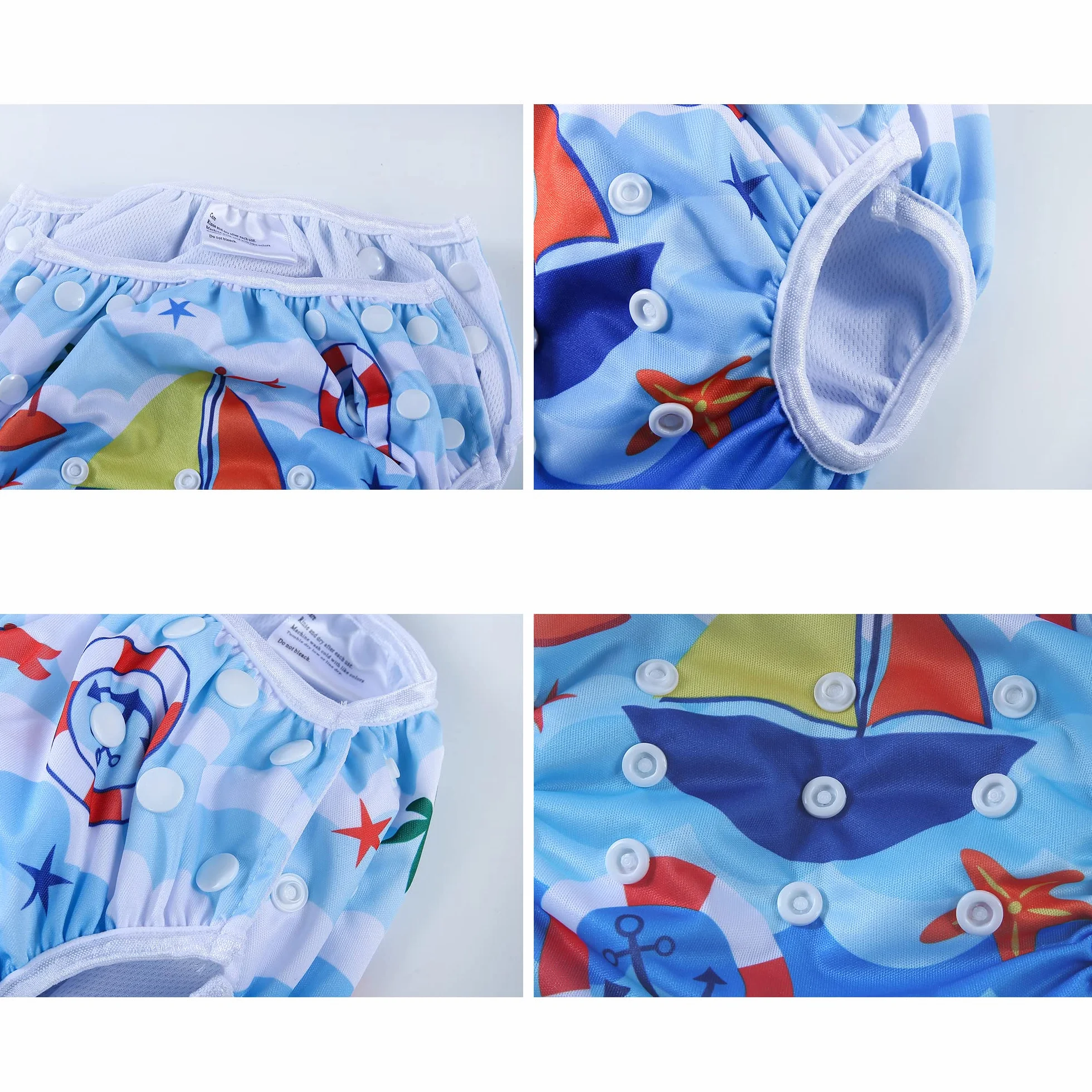 Couche Piscine Lavable Imperméable Réutilisable Anti-fuite Anti UV 0-3 Ans Tracteur Bateau Navire