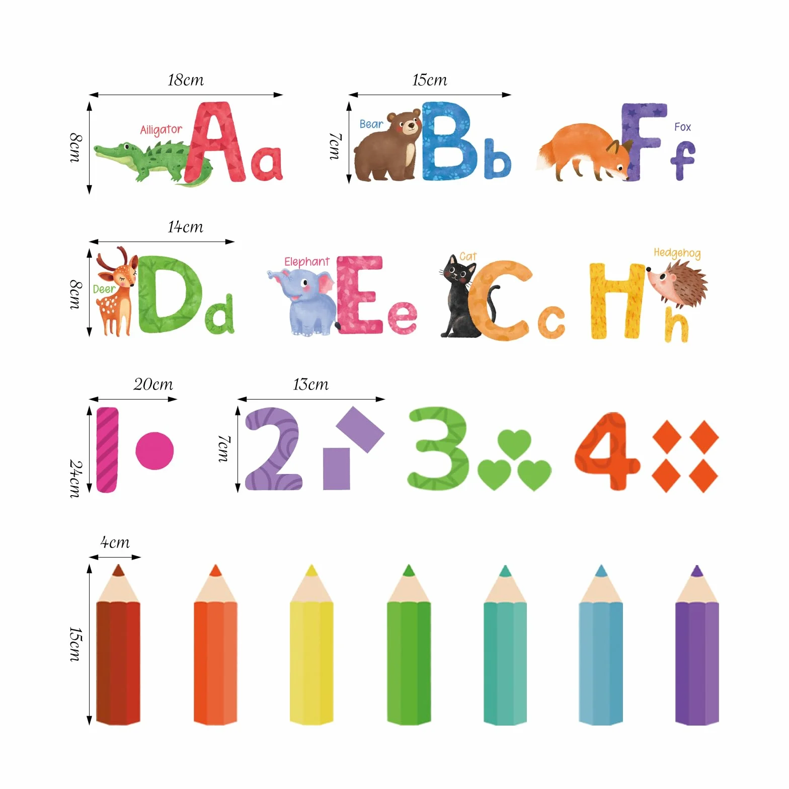 SHUCHING Stickers Muraux Alphabet Enfants, Autocollant Mural Couleur et Chiffres, Décoration Murale Chambre Bébé