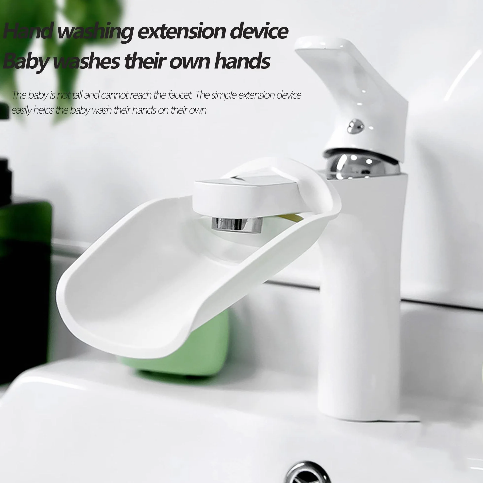 Lot de 3 Robinet Extension de Robinet Prolongateur pour Enfants Tap Extender, Blanc