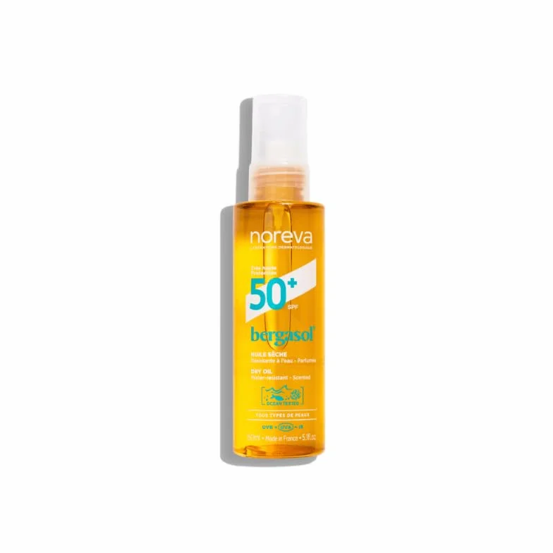 Noreva Bergasol Huile Sèche SPF50+ Très Haute Protection Solaire UVA UVB Infrarouges Lumière Bleue Résistant à l’Eau 150ml