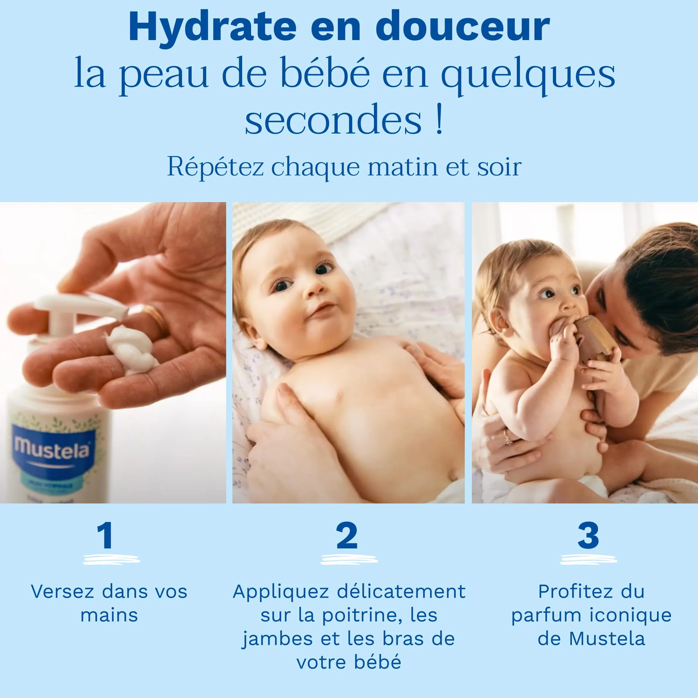 Mustela Lait Hydratant Corps Hydra Bébé Avocat BIO 97% Ingrédients Naturels Dès la Naissance