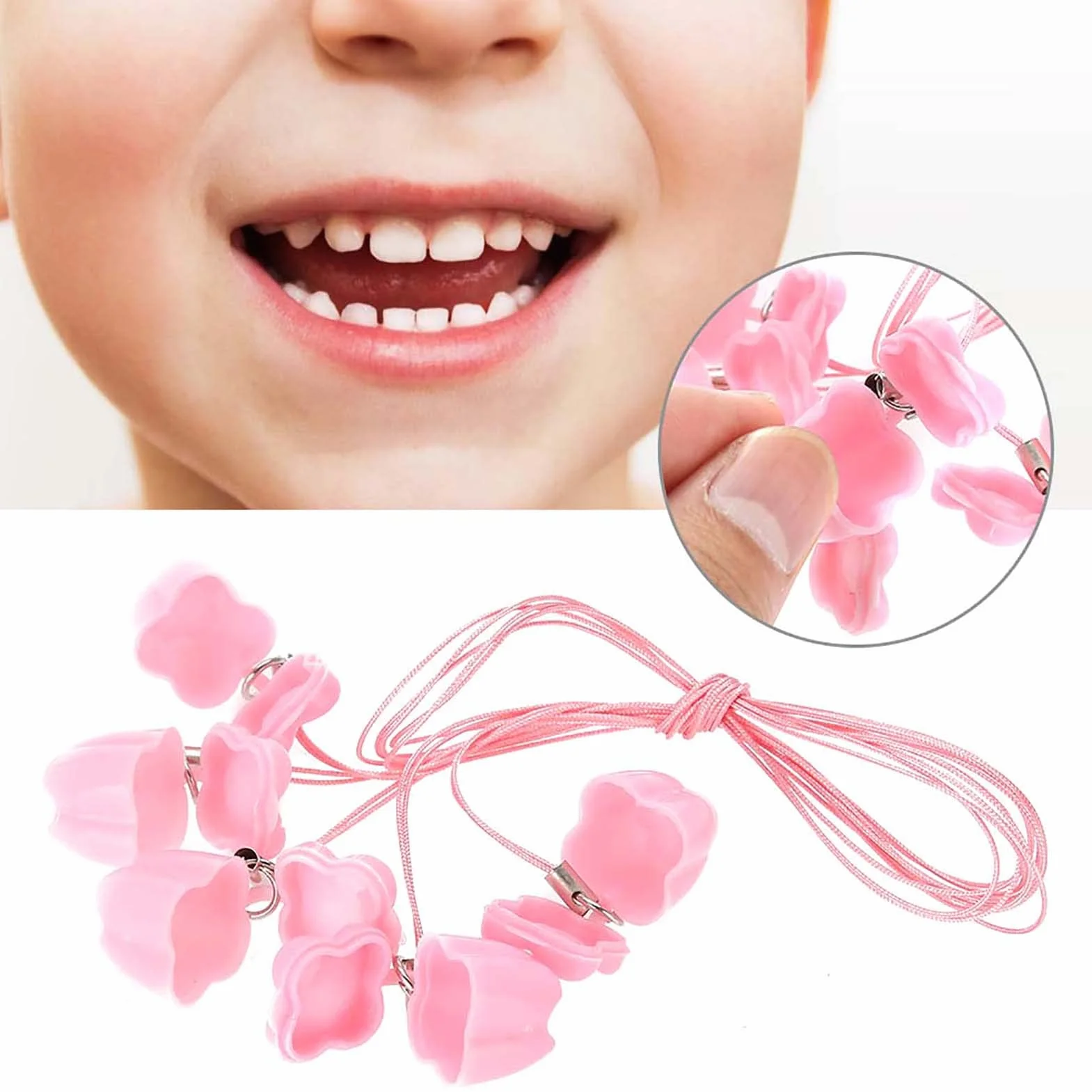 Boîtes de rangement pour dents de lait bébé lot de 5 plastique cordon porte-dents 5 couleurs