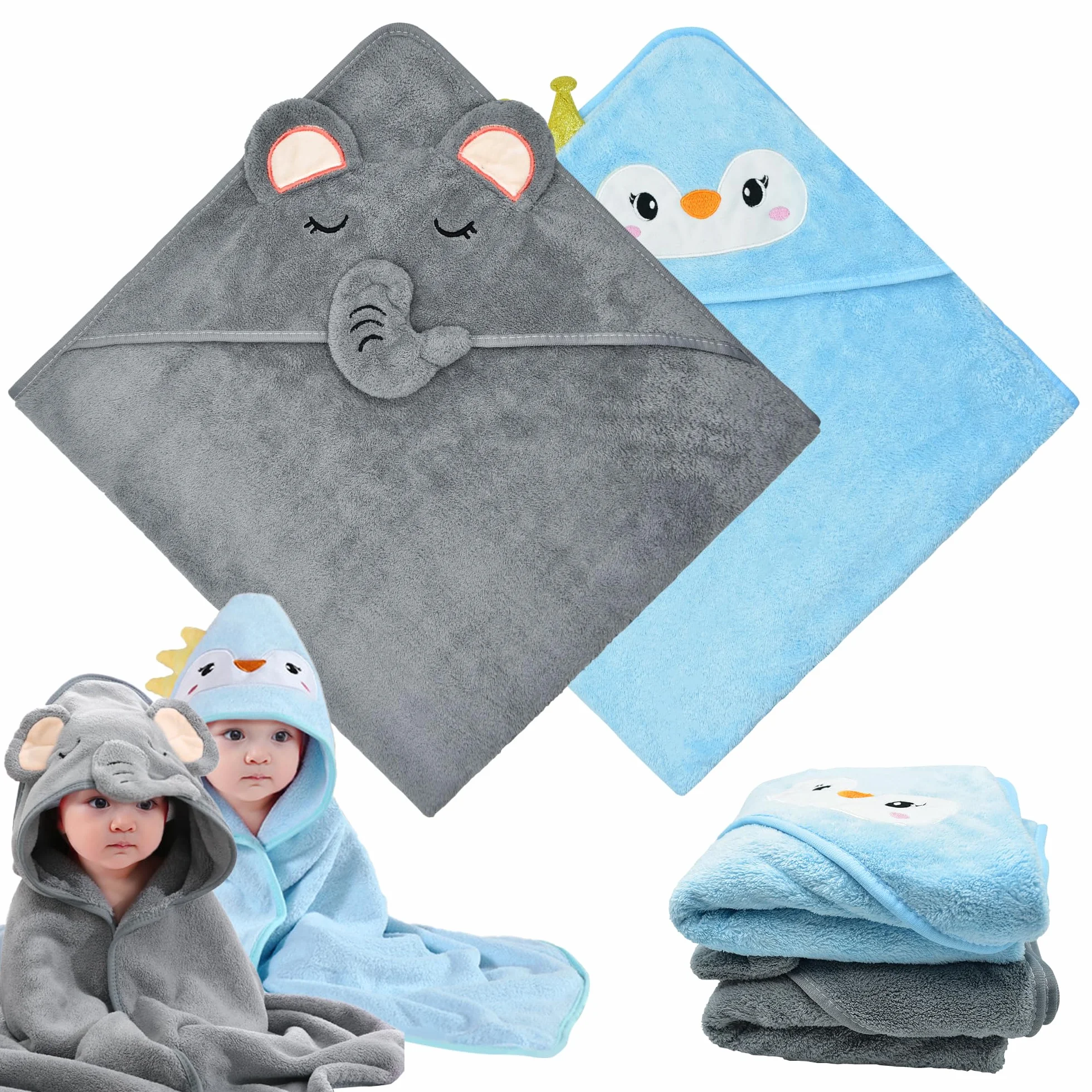 Cape et Serviette de Bain Bébé 80x80cm Sortie de Bain Naissance Cadeau Fille