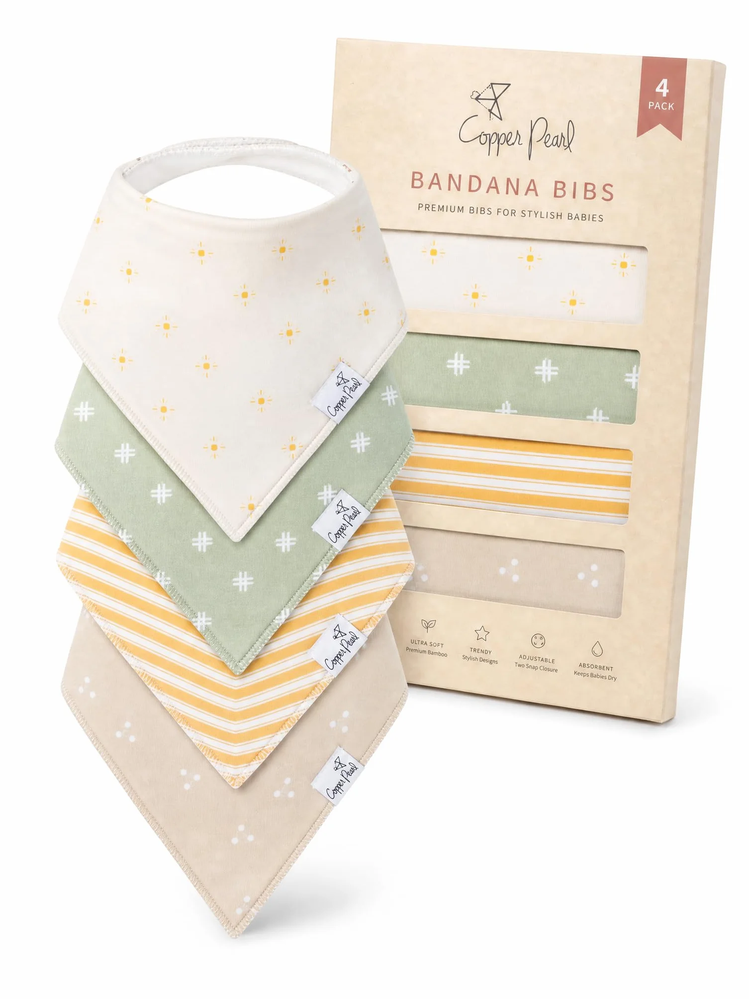 Copper Pearl Bavoir bandana bébé en coton doux absorbant ajustement réglable nombreux styles