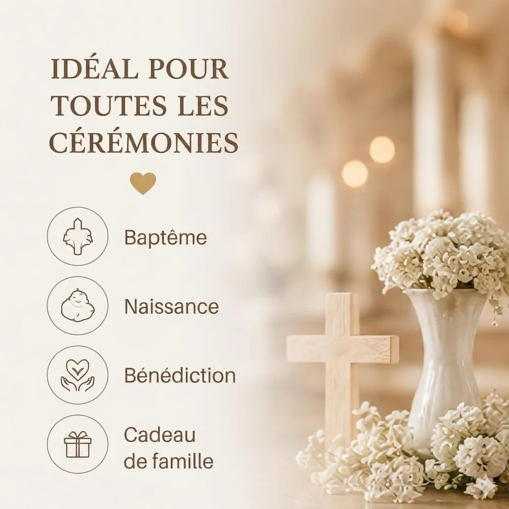 Écharpe de Baptême Personnalisée Bébé avec Broderie Prénom et Date – Double Gaze de Coton – Cadeau Baptême Garçon Fille
