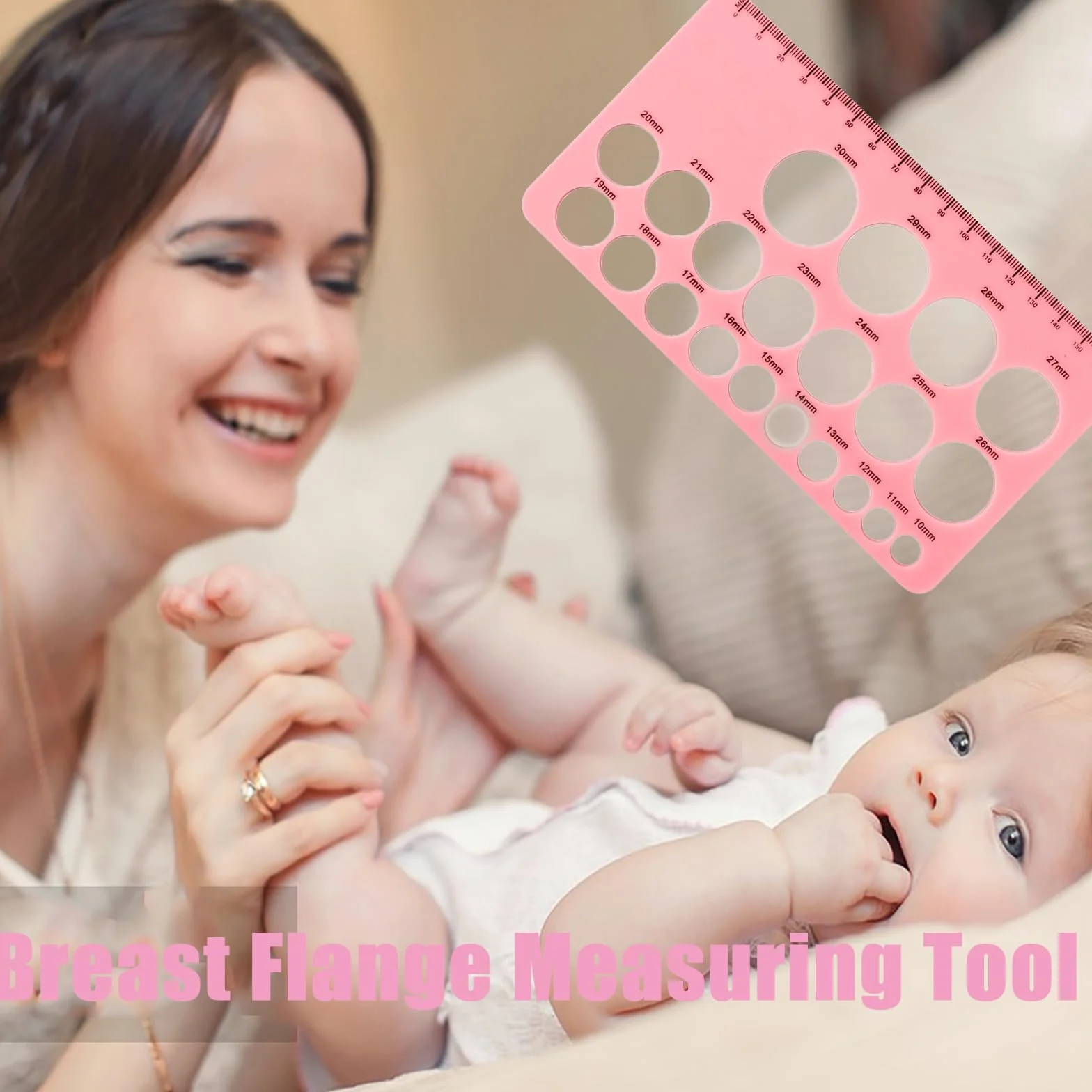 Règle de Mesure de Taille des Mamelons en Silicone avec Ruban à Mesurer 1.5m