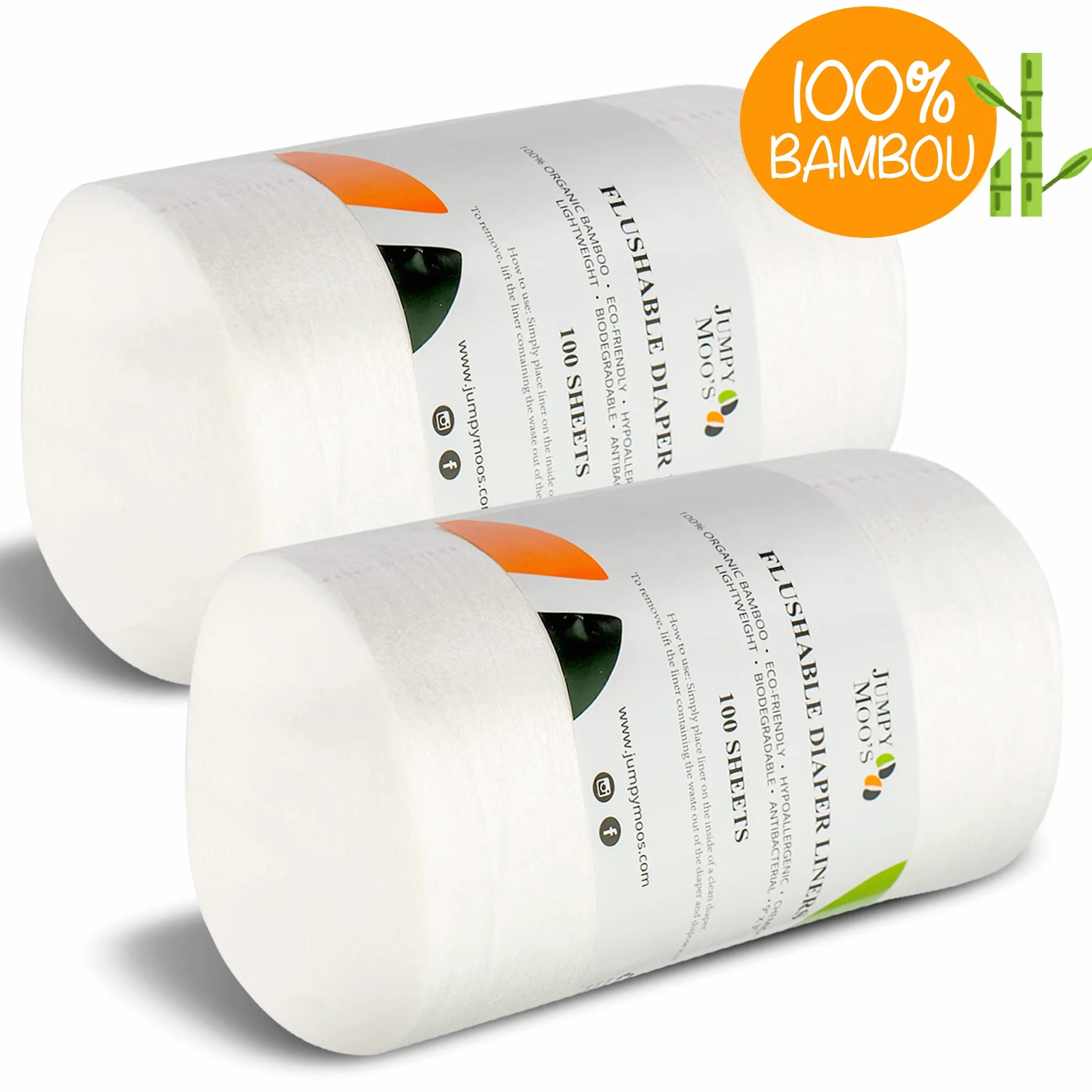 Voile de Protection pour Couche Lavable Bébé 0-3 Ans Biodégradable Respirant Paquet de 2