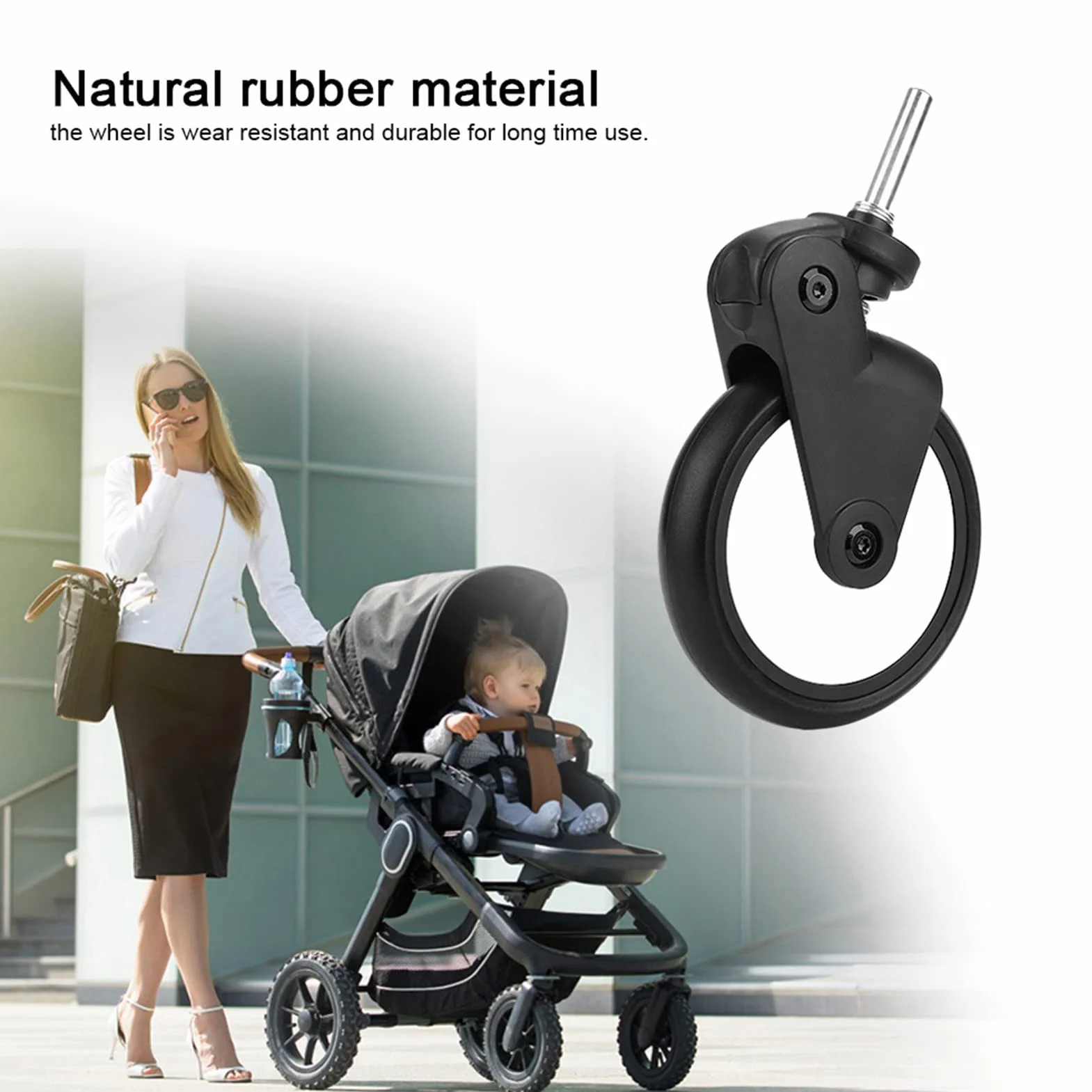Babyzen Yoyo Roues en Caoutchouc Avant pour Poussette, Accessoires de Rechange
