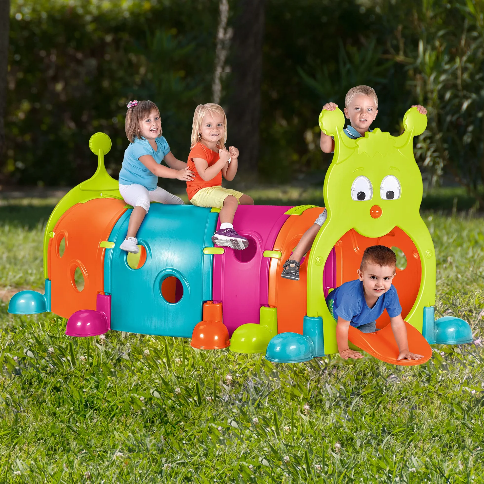 FEBER Febergus Tunnel de Jeu Sportif pour Enfants 4 Modules Extensibles +3 Ans