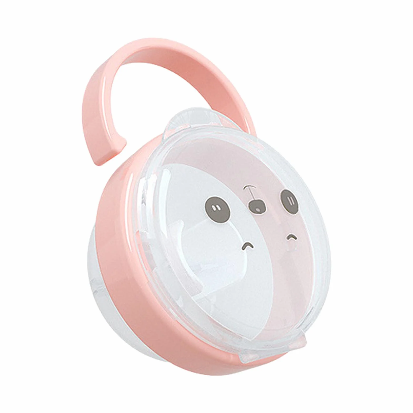 Boîte À Sucette pour Bébés de Rangement Portable, Mignon Tétine avec Poignée, sans BPA Étanche La Poussière, Rose
