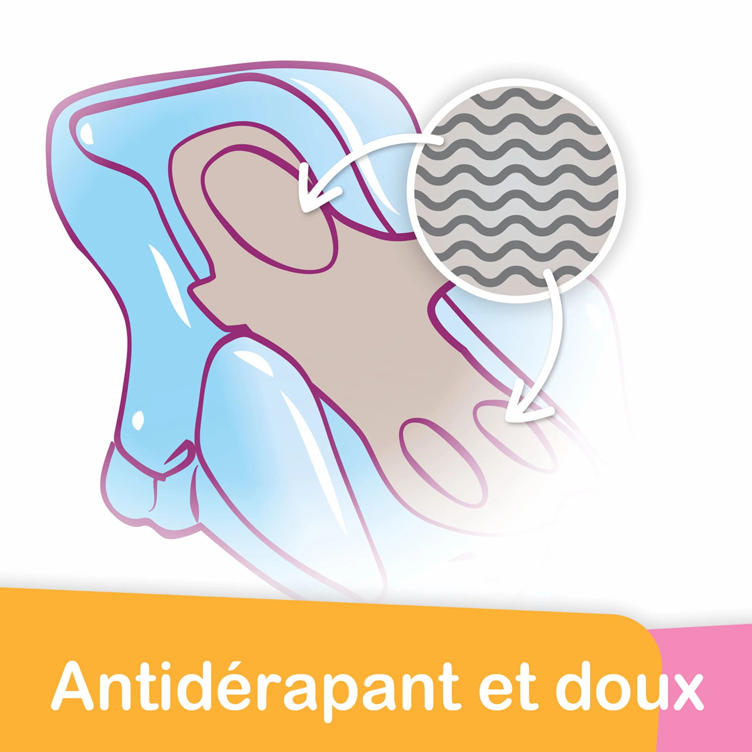 Tigex Transat de Bain bébé Évolutif Collexion 0-6 Mois 28 x 58 x 16,5 cm Gris Perle