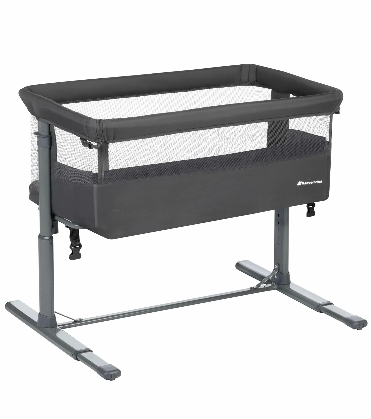 Bebeconfort Zina Berceau Bebe Cododo 0-6 Mois 0-9 kg Pliable 5 Positions Hauteur Réglables Matelas Inclinable Mineral Graphite