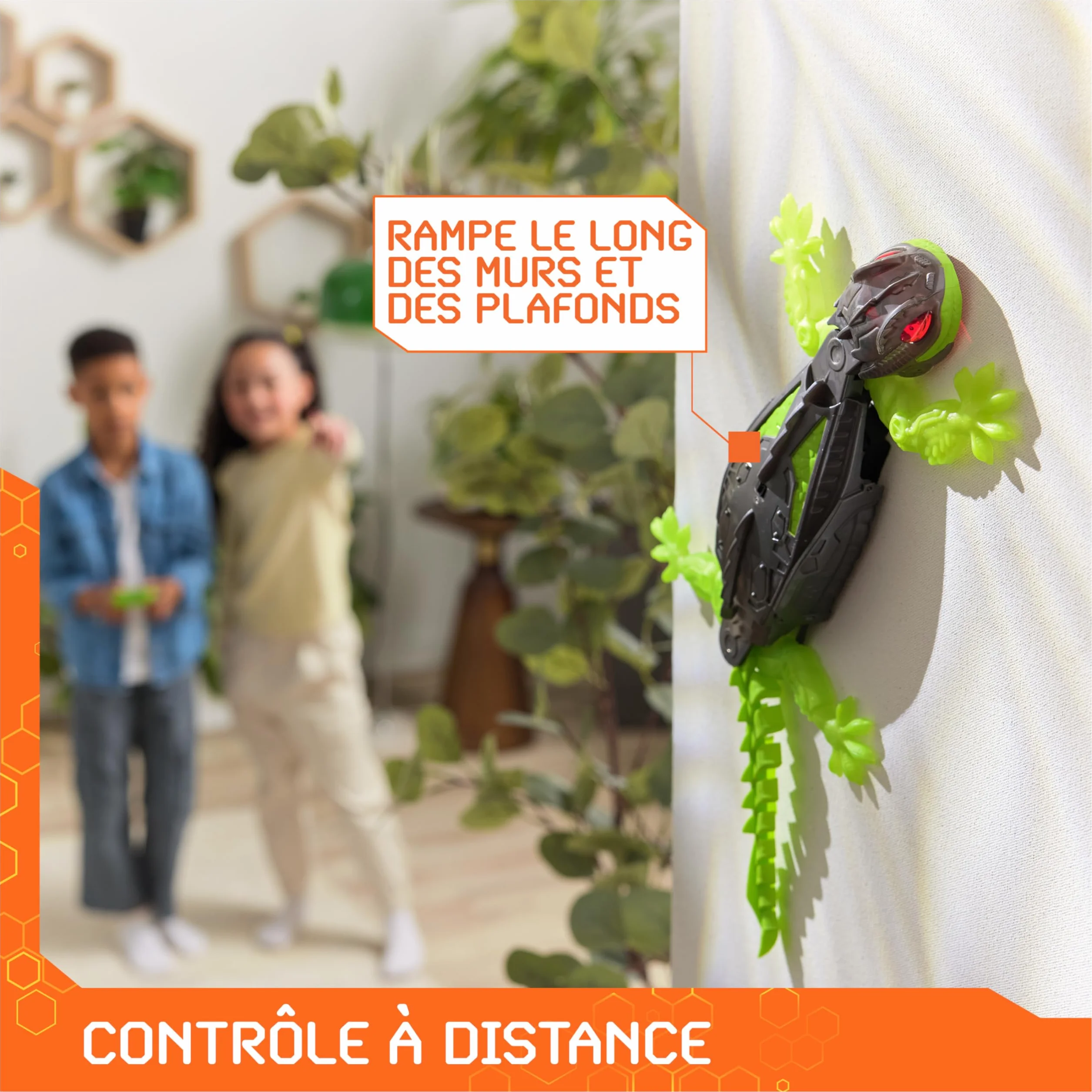 Gecko Radiocommandé Qui Rampe Sur Le Sol Et Les Murs - Lézard Télécommandé Avec Yeux Lumineux - Jouet Enfant 4 Ans et +
