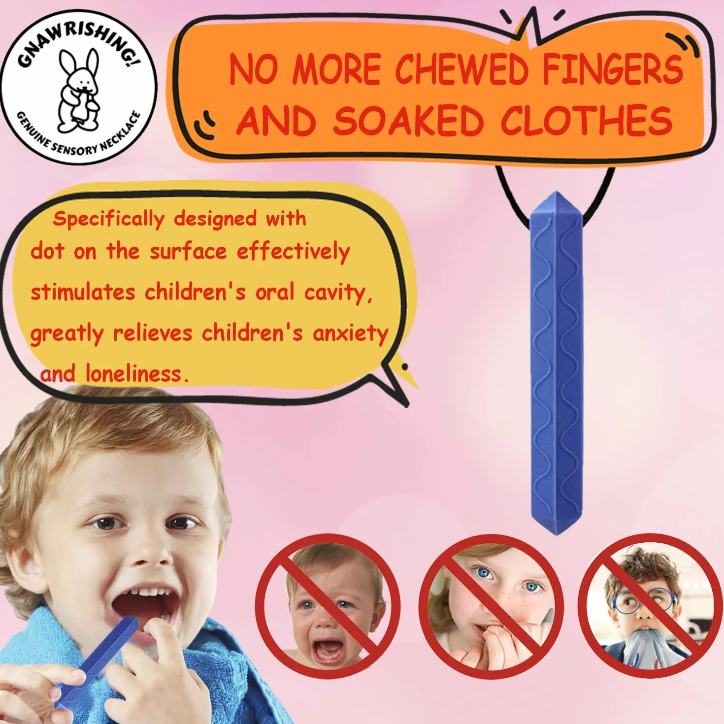 Colliers sensoriels à mâcher pour enfants autistes TDAH lot de 8 diamant