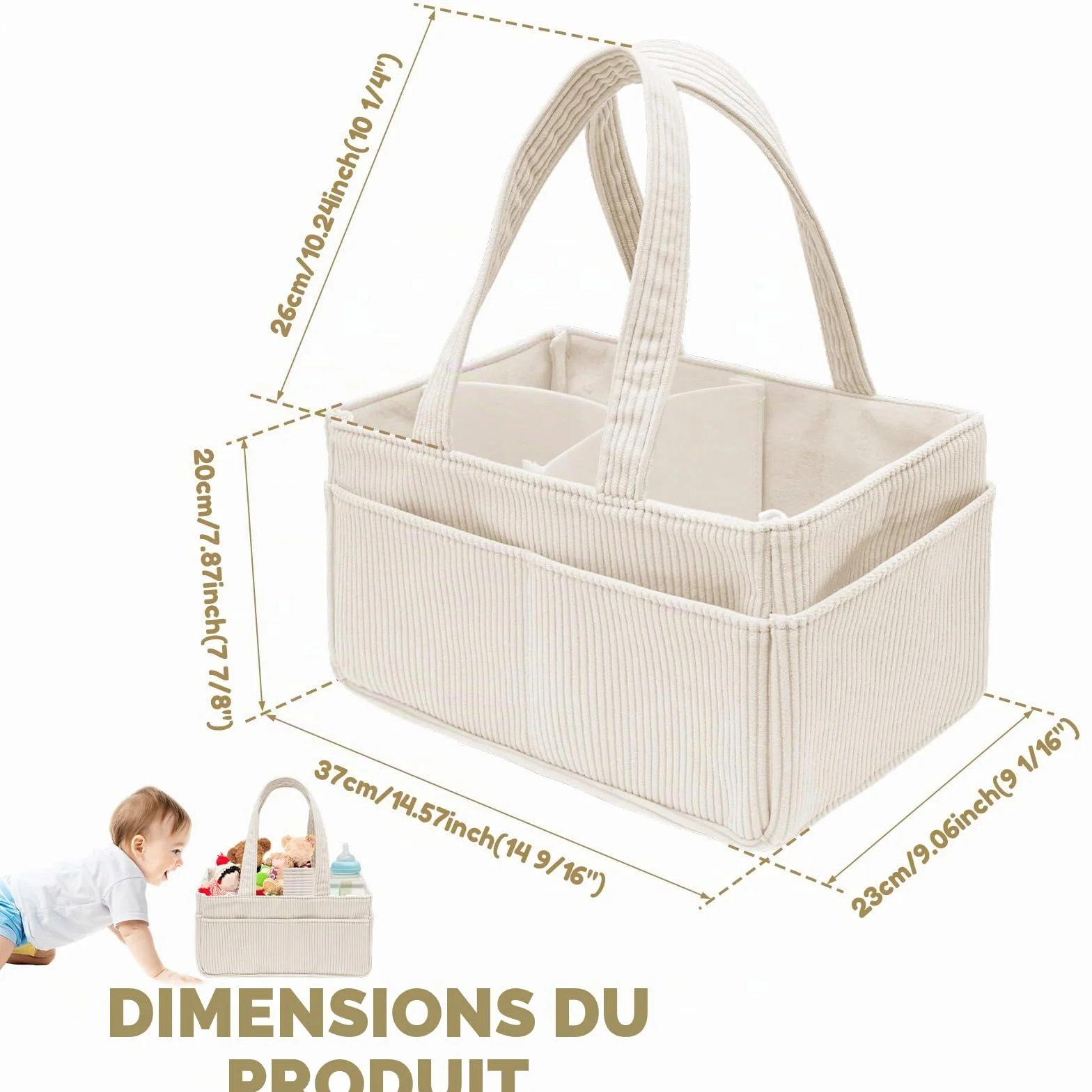 Panier à couches organisateur table à langer grand rangement chambre enfant station à langer