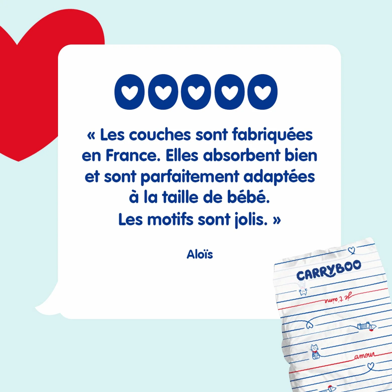 CARRYBOO Couches Taille 4 (7-18kg) 132 Jetables Ultra Absorbantes 12h Anti Fuites Fabriquées en France