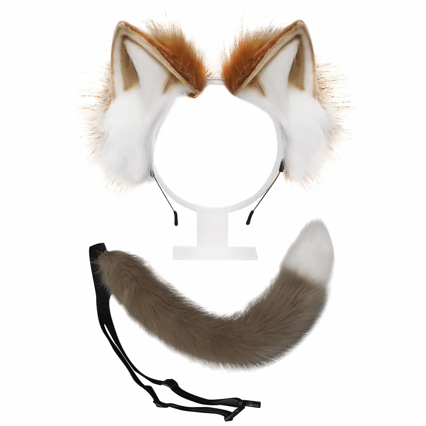 Ensemble de costume de chat avec bandeau d'oreille et queue en peluche