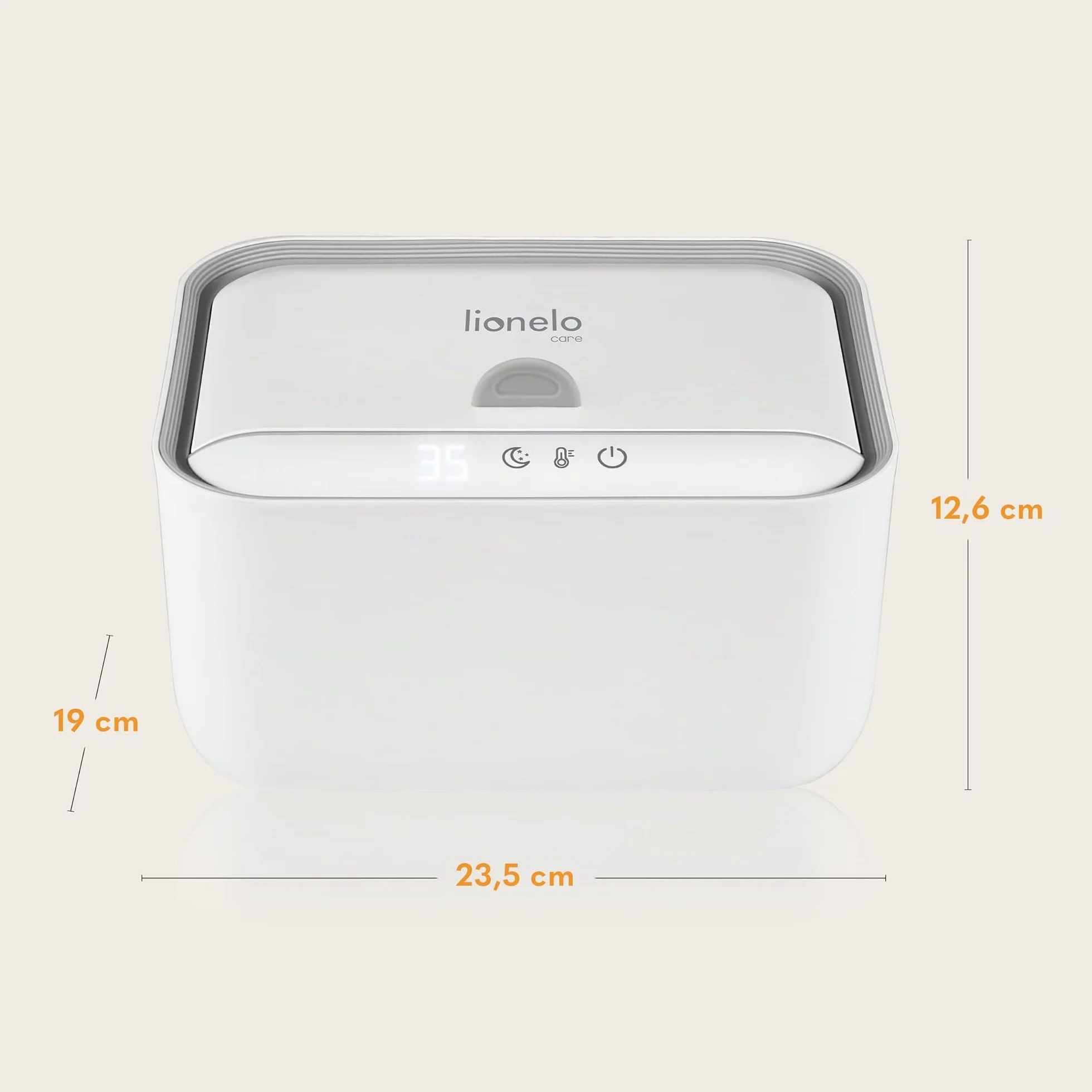 Lionelo BABYBLISS Appareil chauffant pour lingettes humides 20 W veilleuse intégrée 3 niveaux chauffage