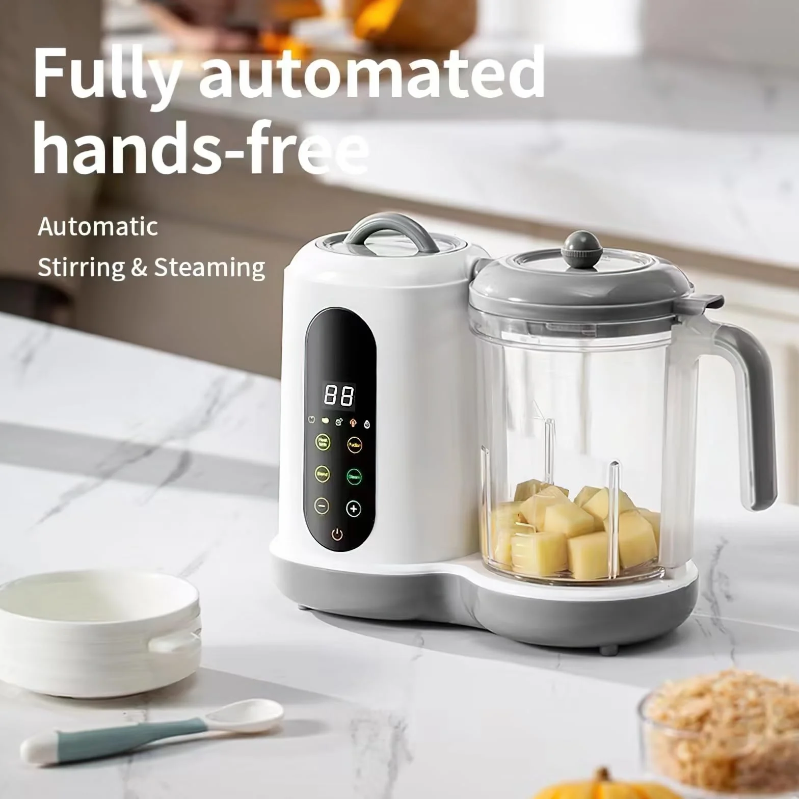 Robot Cuiseur Bébé Mixeur Vapeur 400ML Écran Tactile Nettoyage Automatique