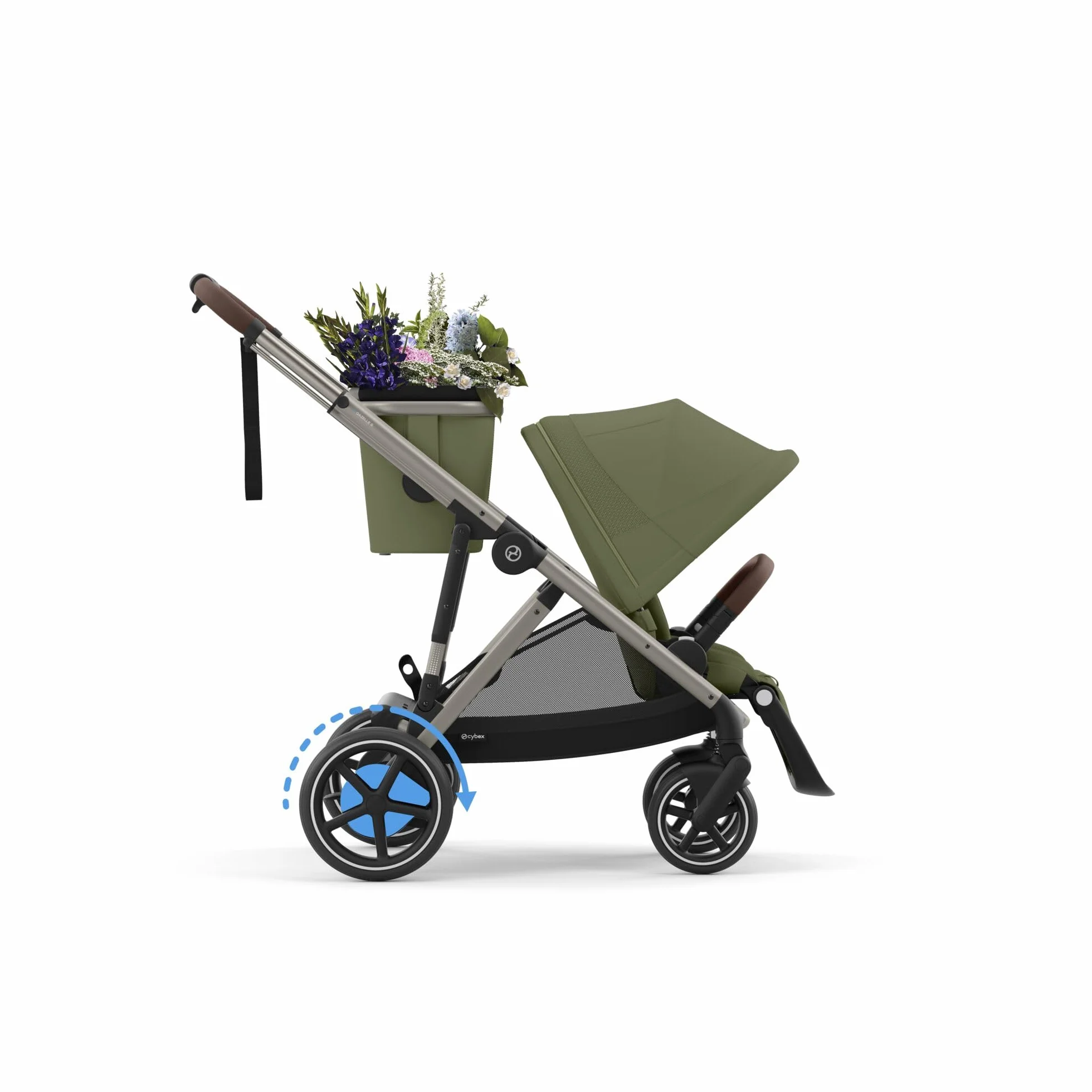 CYBEX Poussette Gold e-GAZELLE S tout-en-1 propulsion électrique 22 kg vert mousse