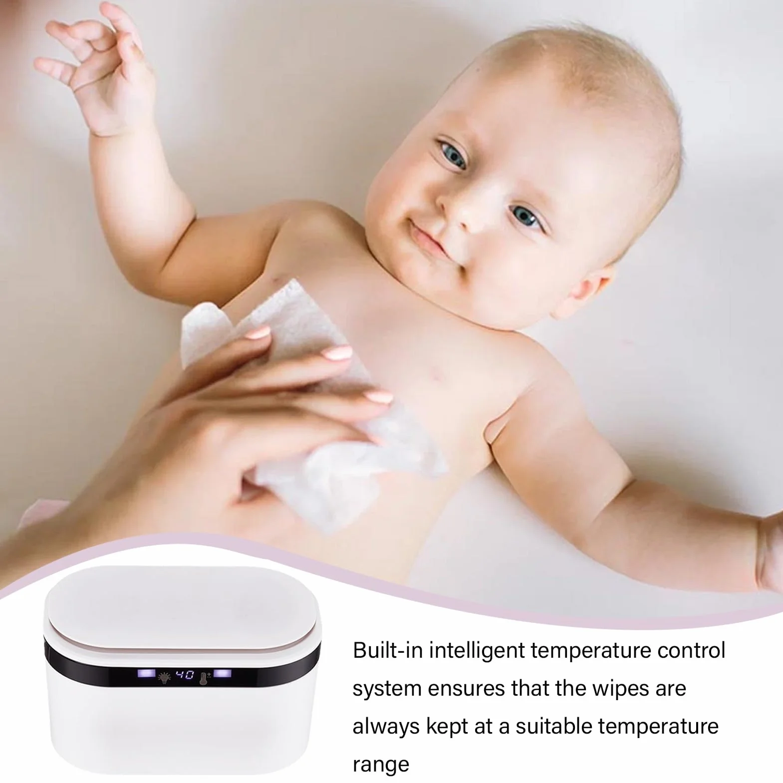 Thermostatic Wipes Warmer, Portable USB Wet Wipes Heater, Compact Dispenser for Camping Home Car Travel