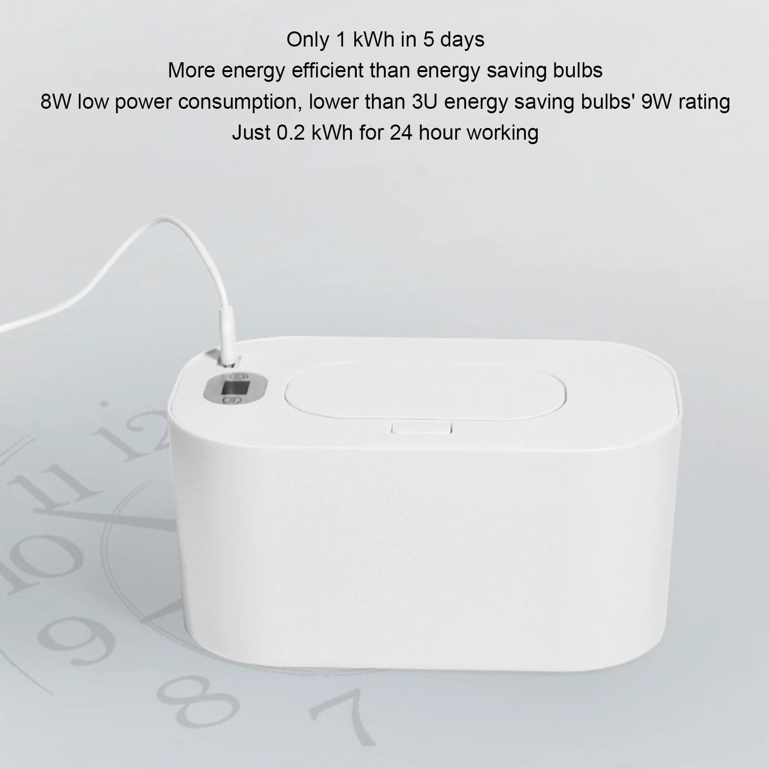 Chauffe-Lingettes pour bébé, Distributeur Portable de Lingettes Humides à Chauffage Rapide USB, Réglage de la Température