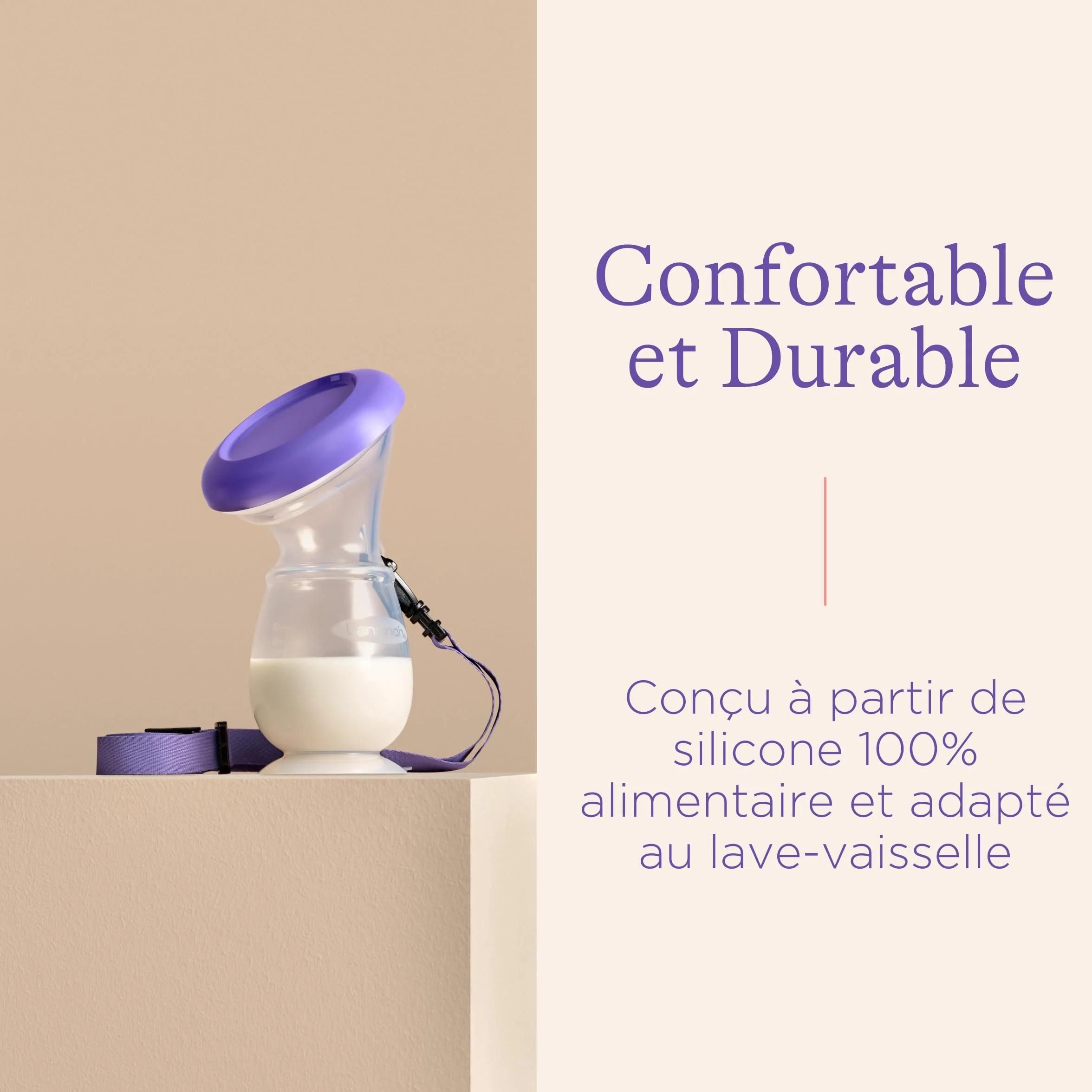 Lansinoh Tire-lait Manuel en Silicone Sans BPA – Léger, Portable, Collecteur de Lait Maternel