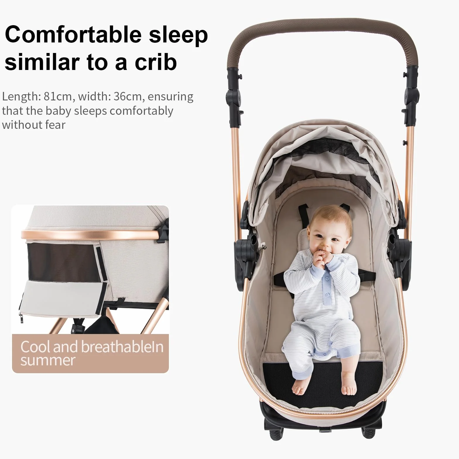 Poussette 3 en 1 avec porte-bébé 0 à 4 Ans jusqu'à 22 kg Pliable Noir