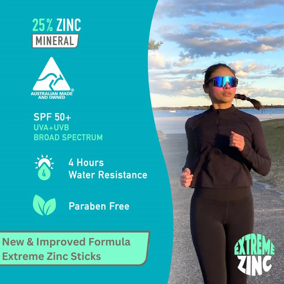 Sun Zapper Zinc Stick SPF50+ Bâton de Protection Solaire Fabriqué en Australie