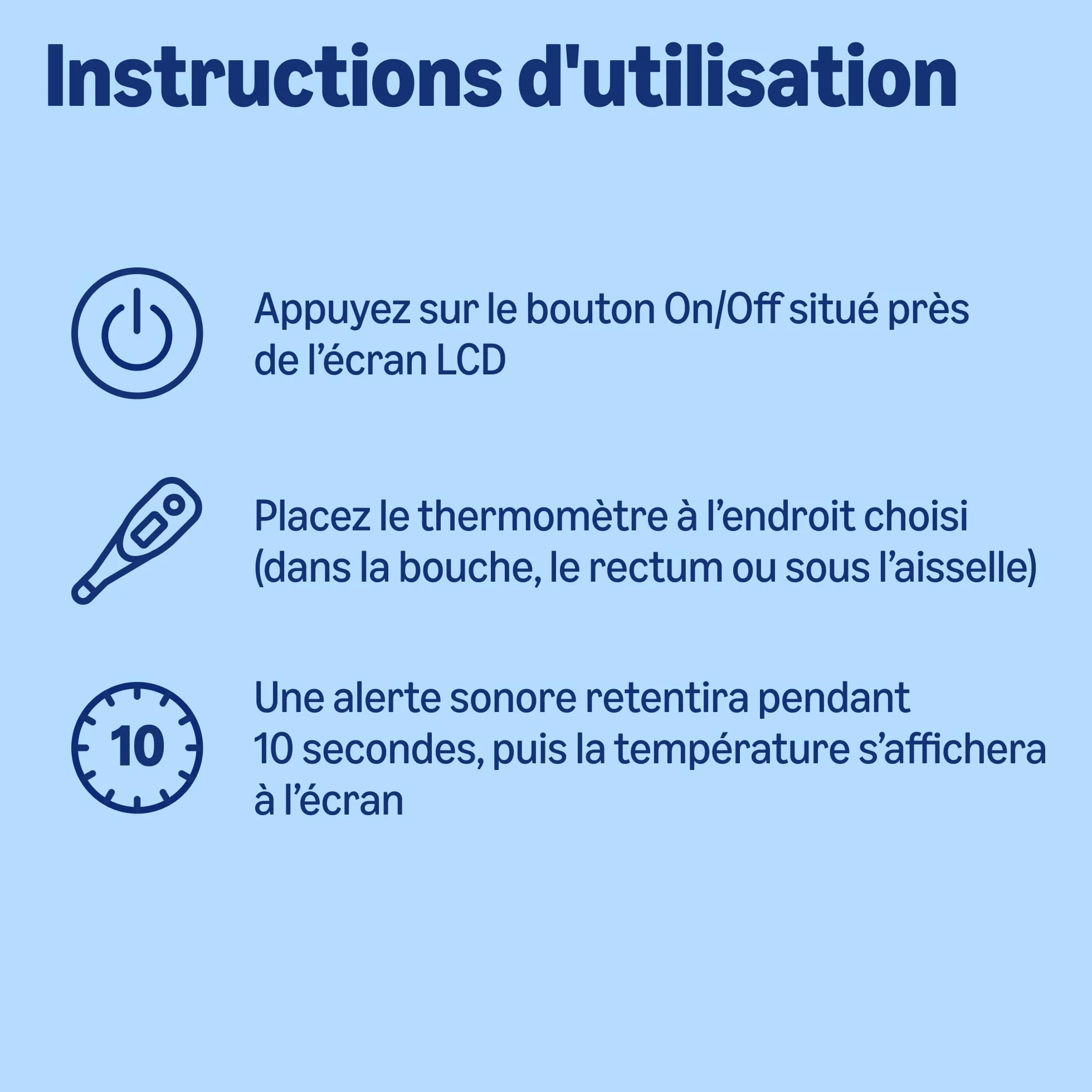 Thermomètre numérique Bleu Healthcare By Amazon