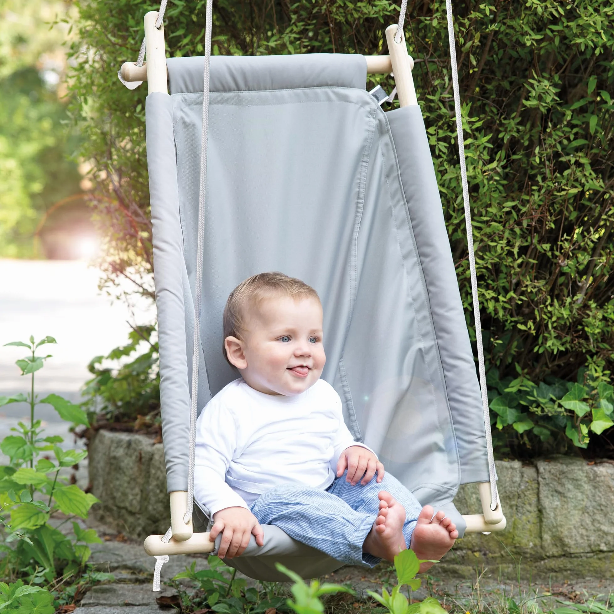 roba Balancelle Bébé 2 en 1 - Hamac Bébé 0 à 6 Ans Chaise Suspendue Taupe