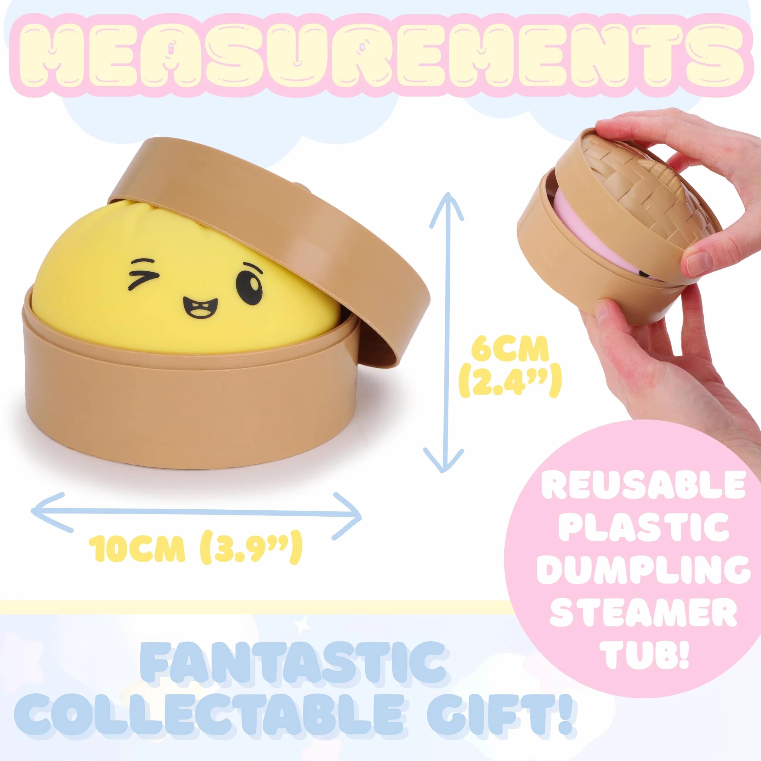 Toyland Bourrelette Bao Squishy Vapeur en Plastique - Jouet Anti-Stress pour Enfants dès 3 Ans