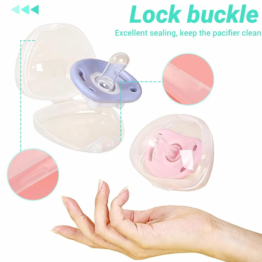 Boîte à Tétine Transparente Imperméable 5 Pièces Portable Rangement Bébé