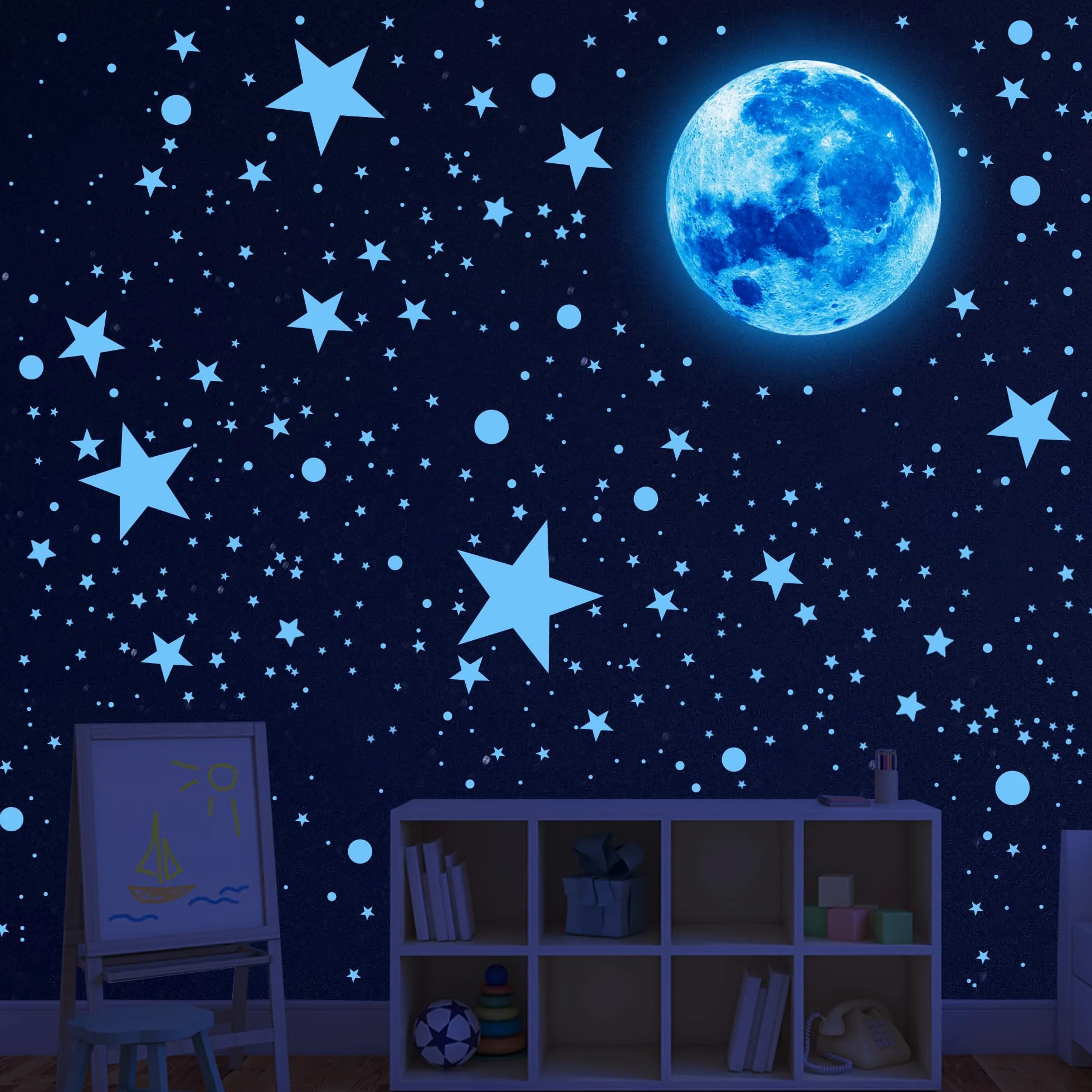 512 Pièces Autocollants Muraux Étoiles Phosphorescentes pour Plafond Décoration Chambre Enfant