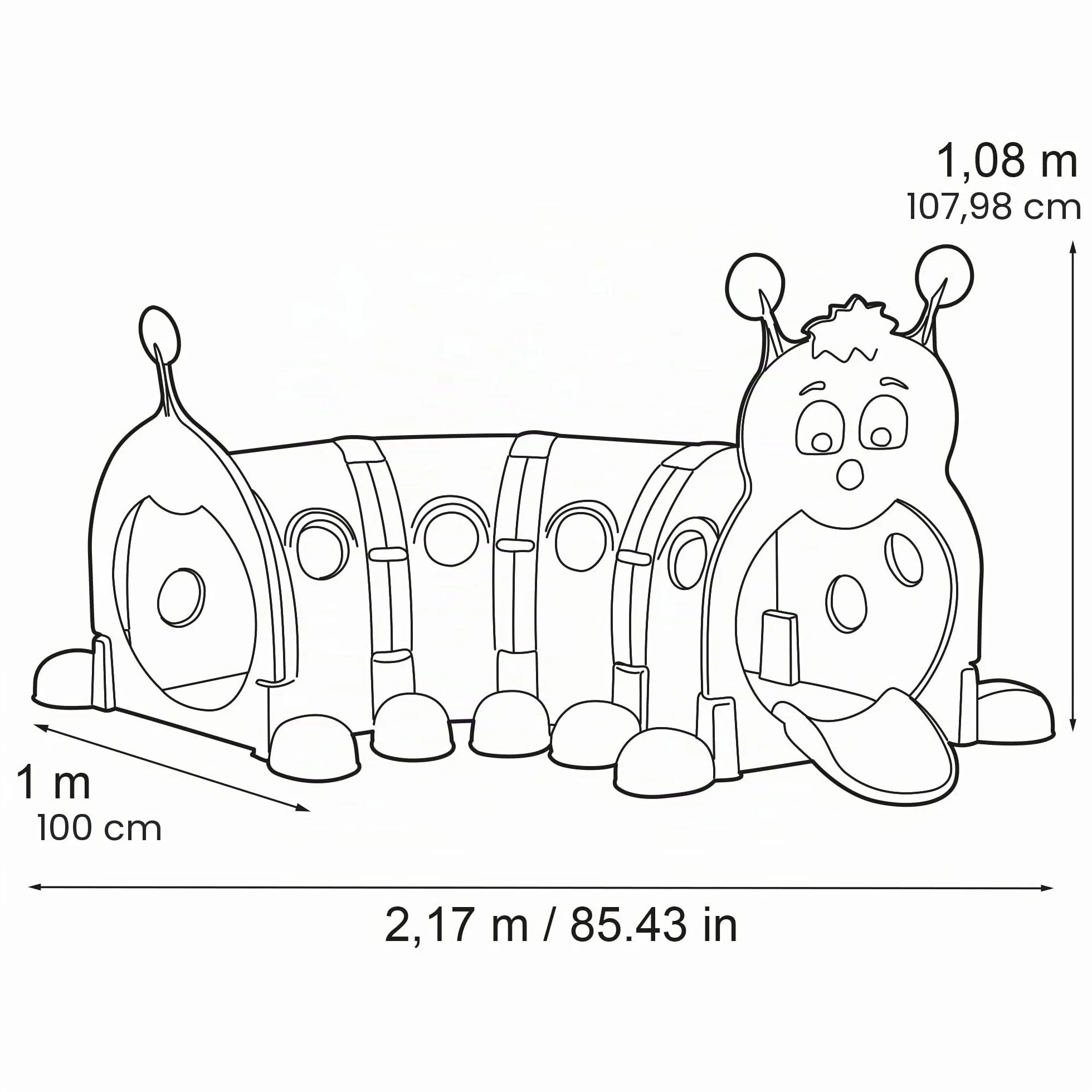 FEBER Febergus Tunnel de Jeu Sportif pour Enfants 4 Modules Extensibles +3 Ans