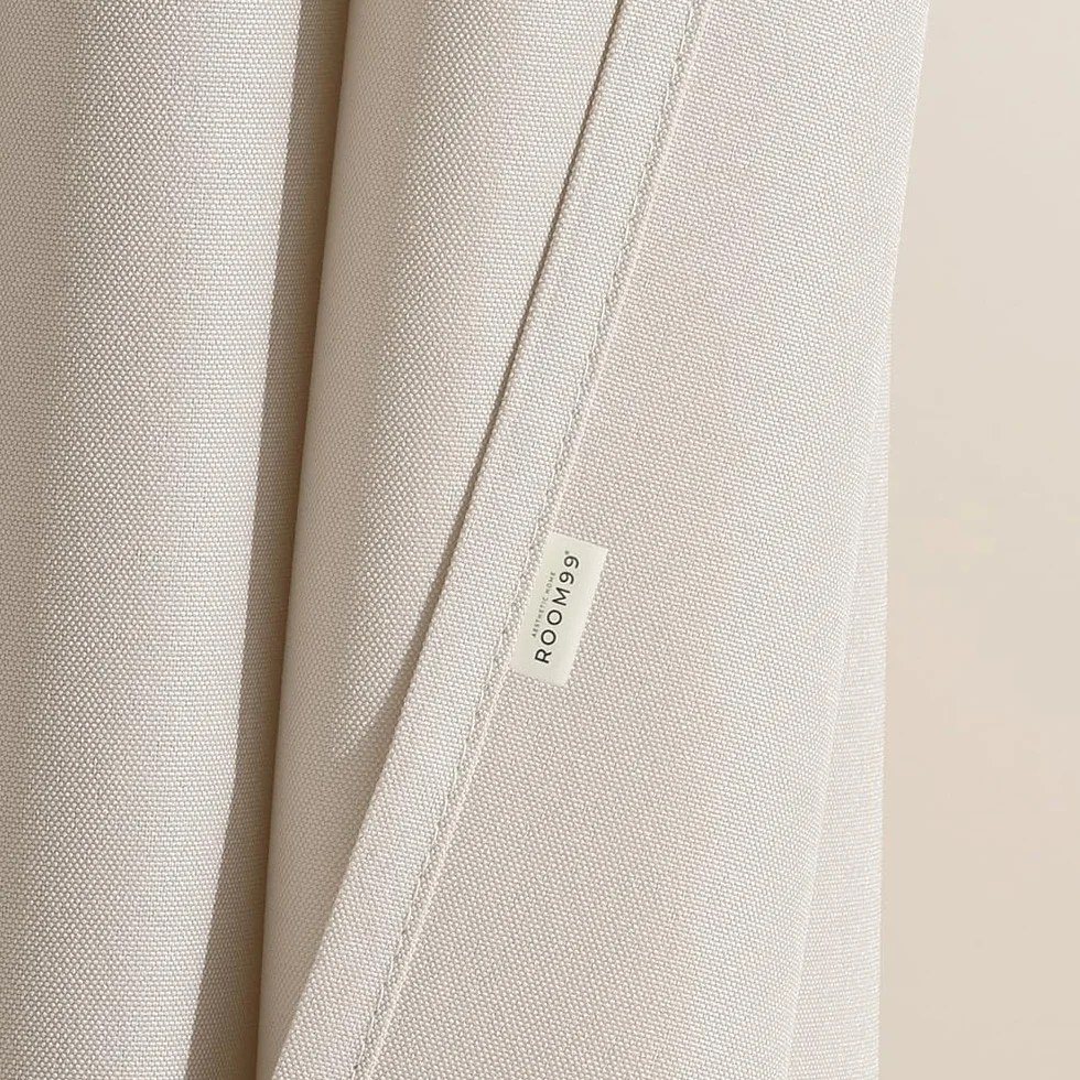 Rideau avec œillets Aura 140 x 280 cm Beige Clair pour Salon Chambre Moderne