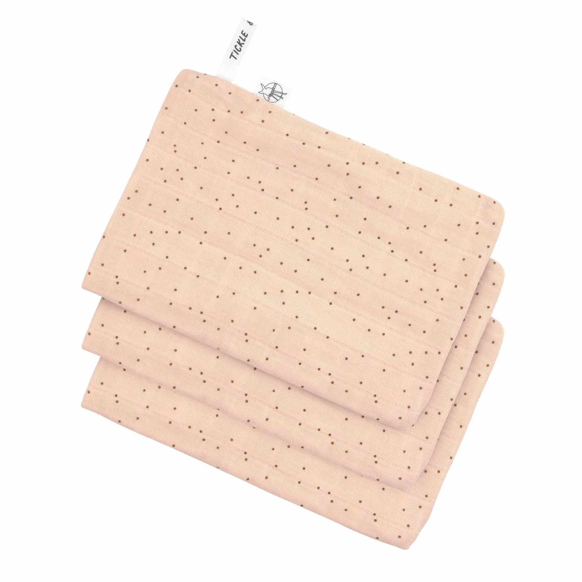LÄSSIG Bébé Mousseline Gant de toilette Set 3 pcs Dots peach rose