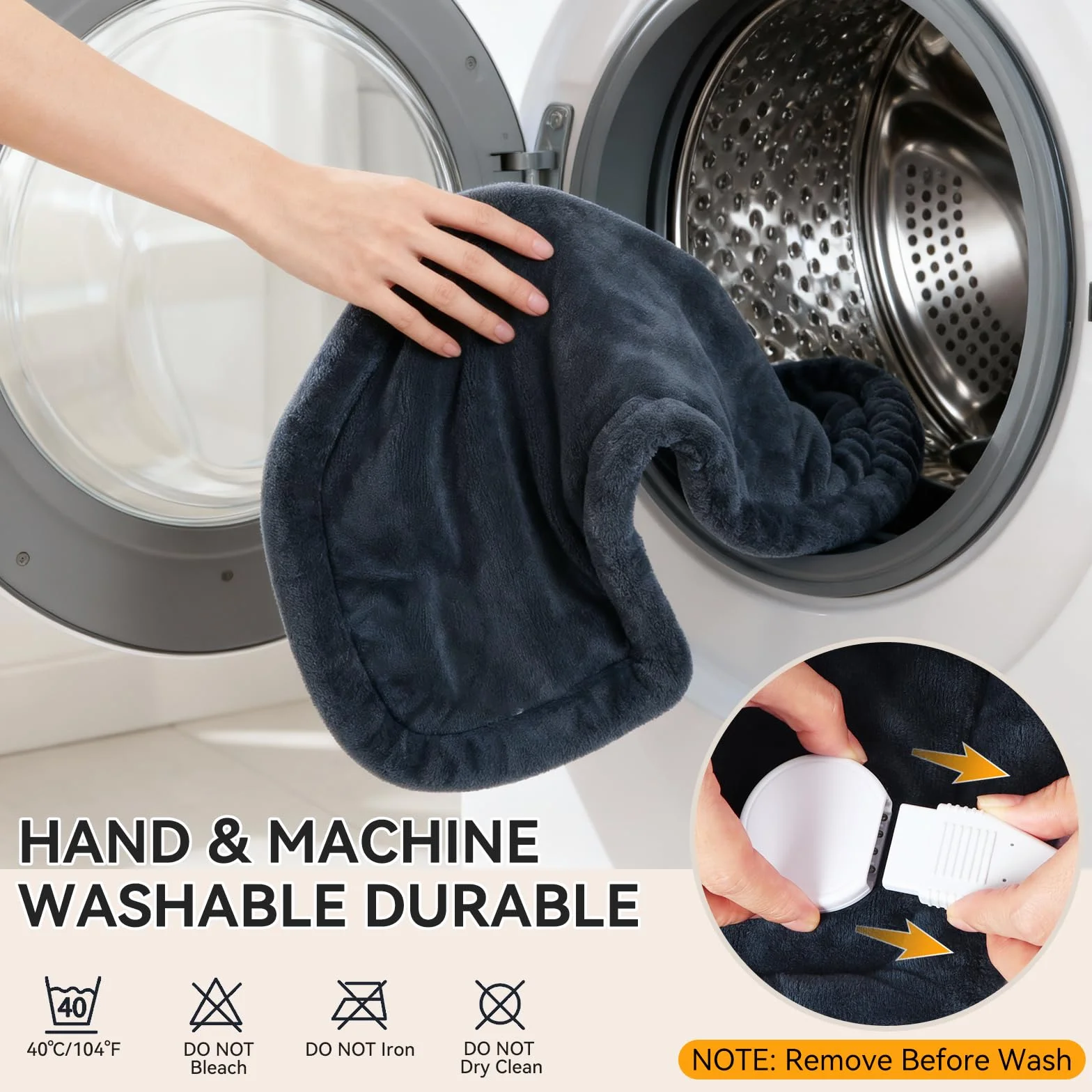 Ninonly Coussin Chauffant Epaule et Nuque 50x56cm Electrique 10 Niveaux de Chaleur 9 Réglages Automatiques Lavable en Machine