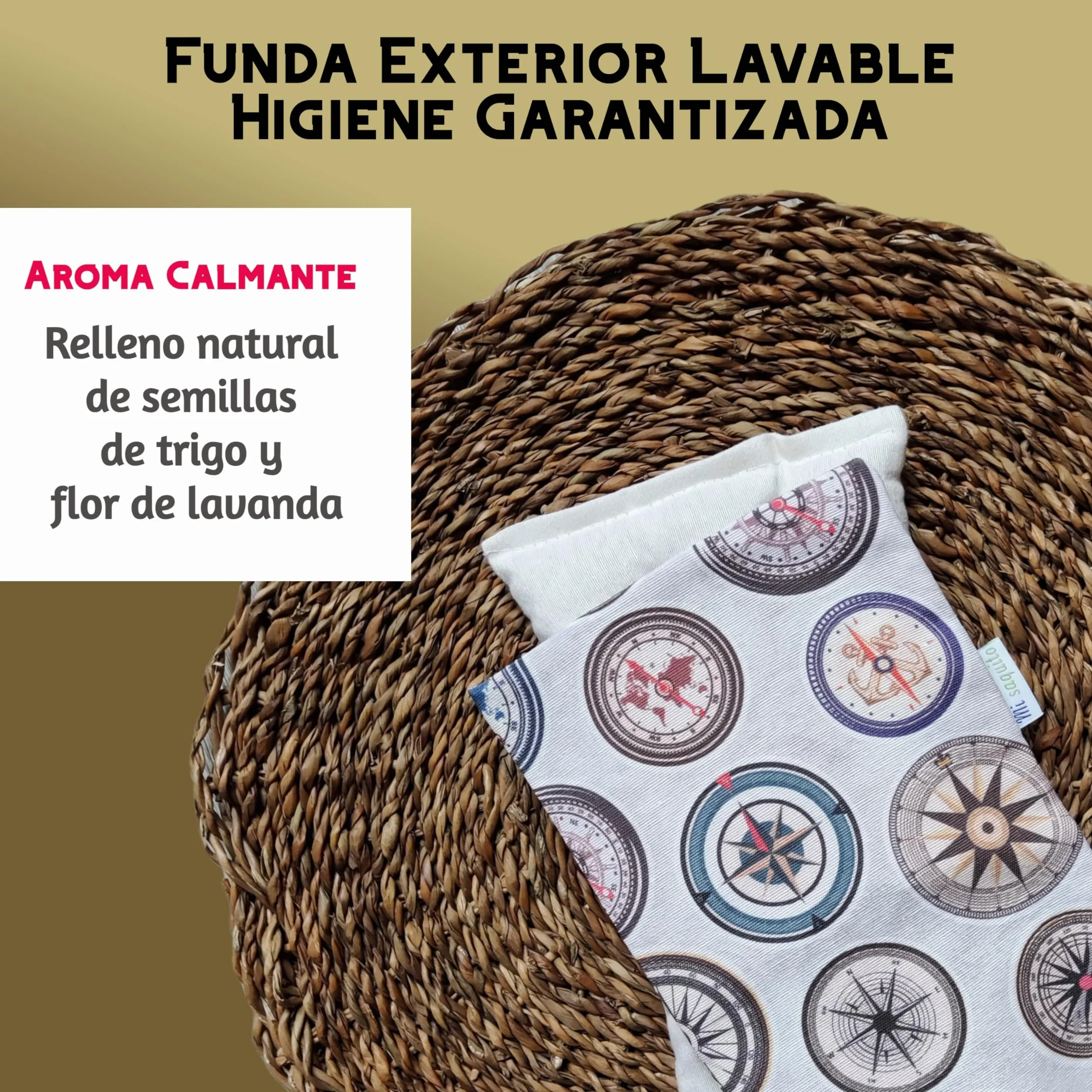 Sac à graines pour micro-ondes avec housse thermique amovible 57 x 14 cm