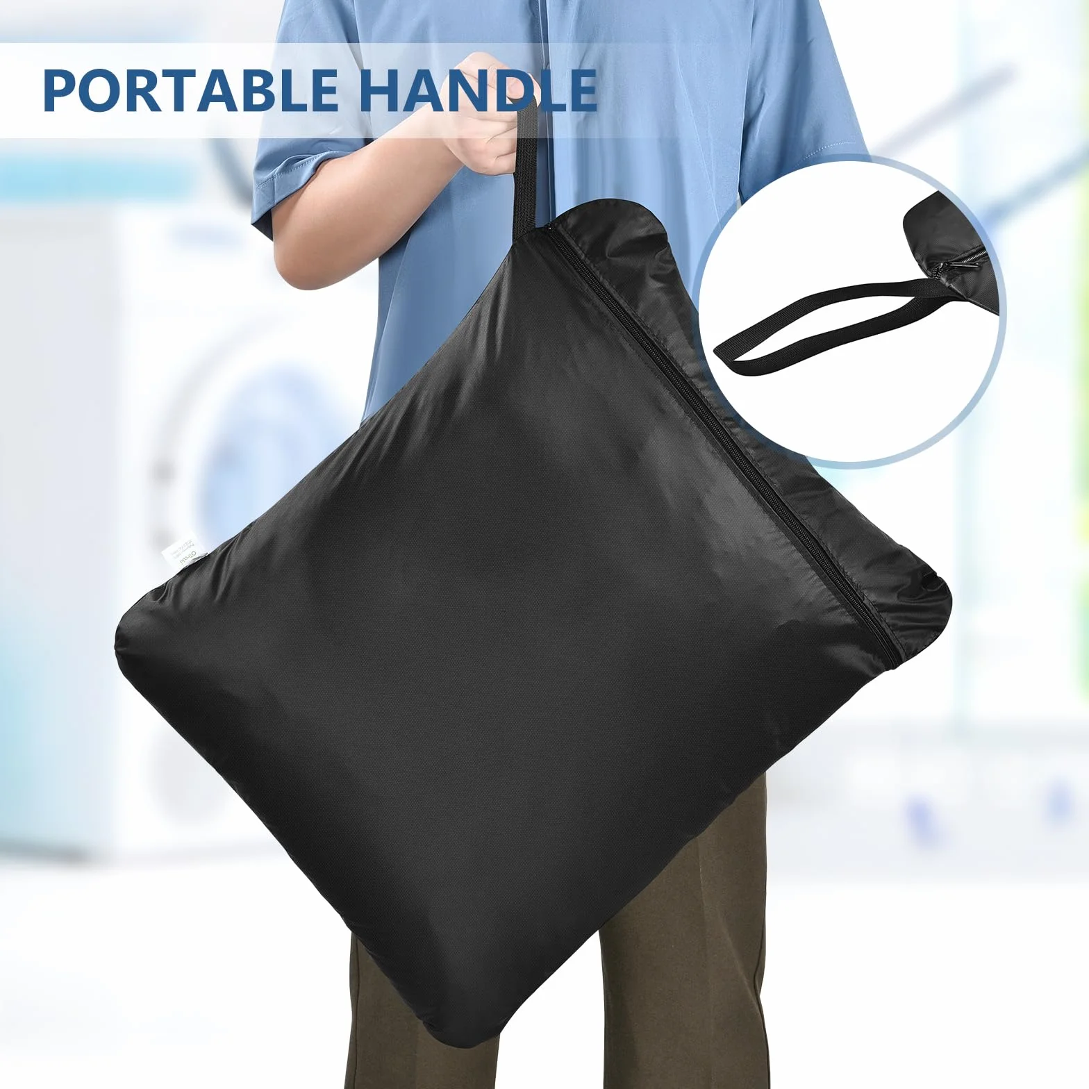 Sac Linge Sale Voyage 50x60cm Wet Bag Imperméable Sport Maillots Bain Natation Plage Gym Noir