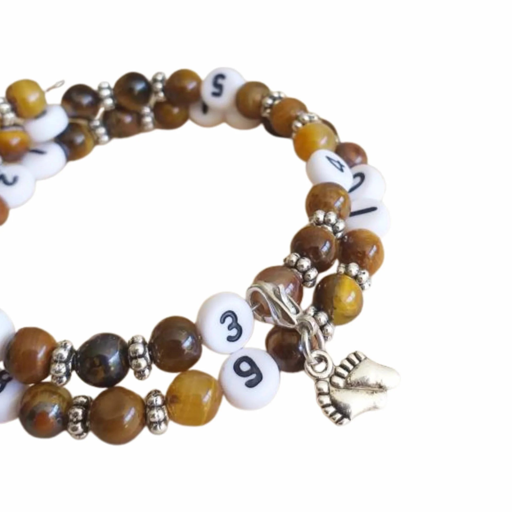 Bracelet d'allaitement œil de tigre Chanvatey avec indicateur d'heure de tétée