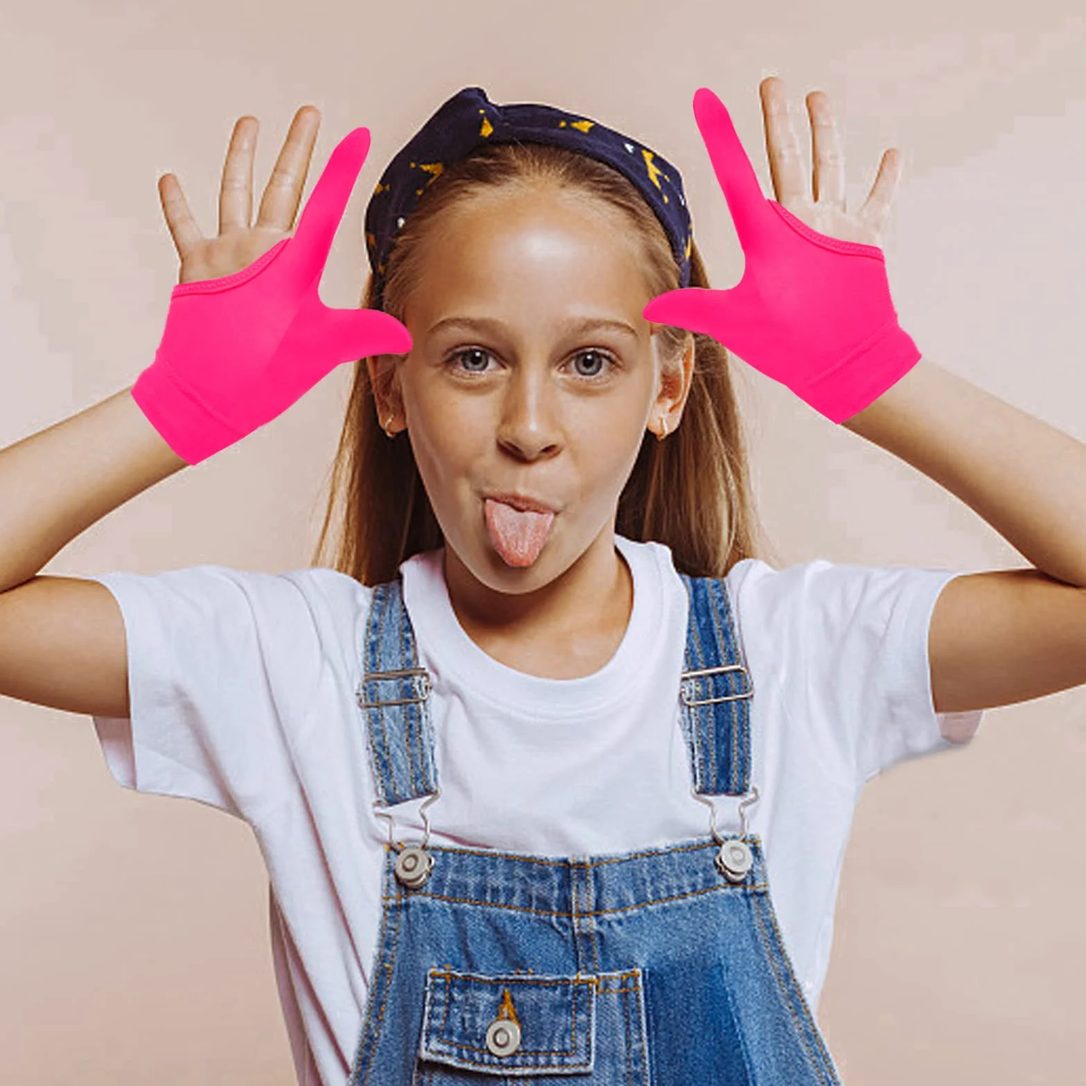 Gants de protection pour le pouce - Lot de 4 - Compression respirants - Anti-succion - Enfants - Rose