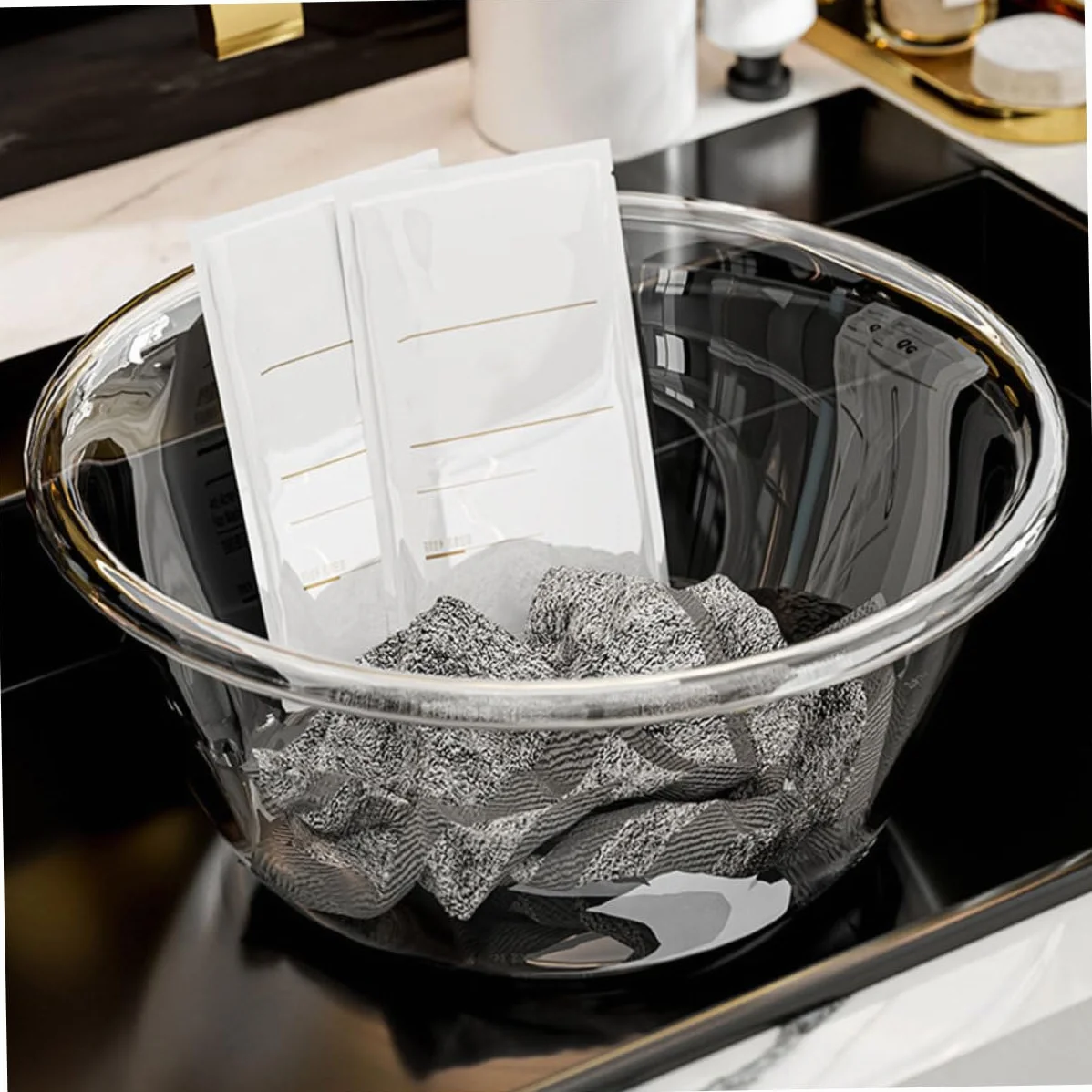 ABOOFAN Bassin en Plastique Transparent Résistant, Capacité Moyenne, Lavage Visage Salon