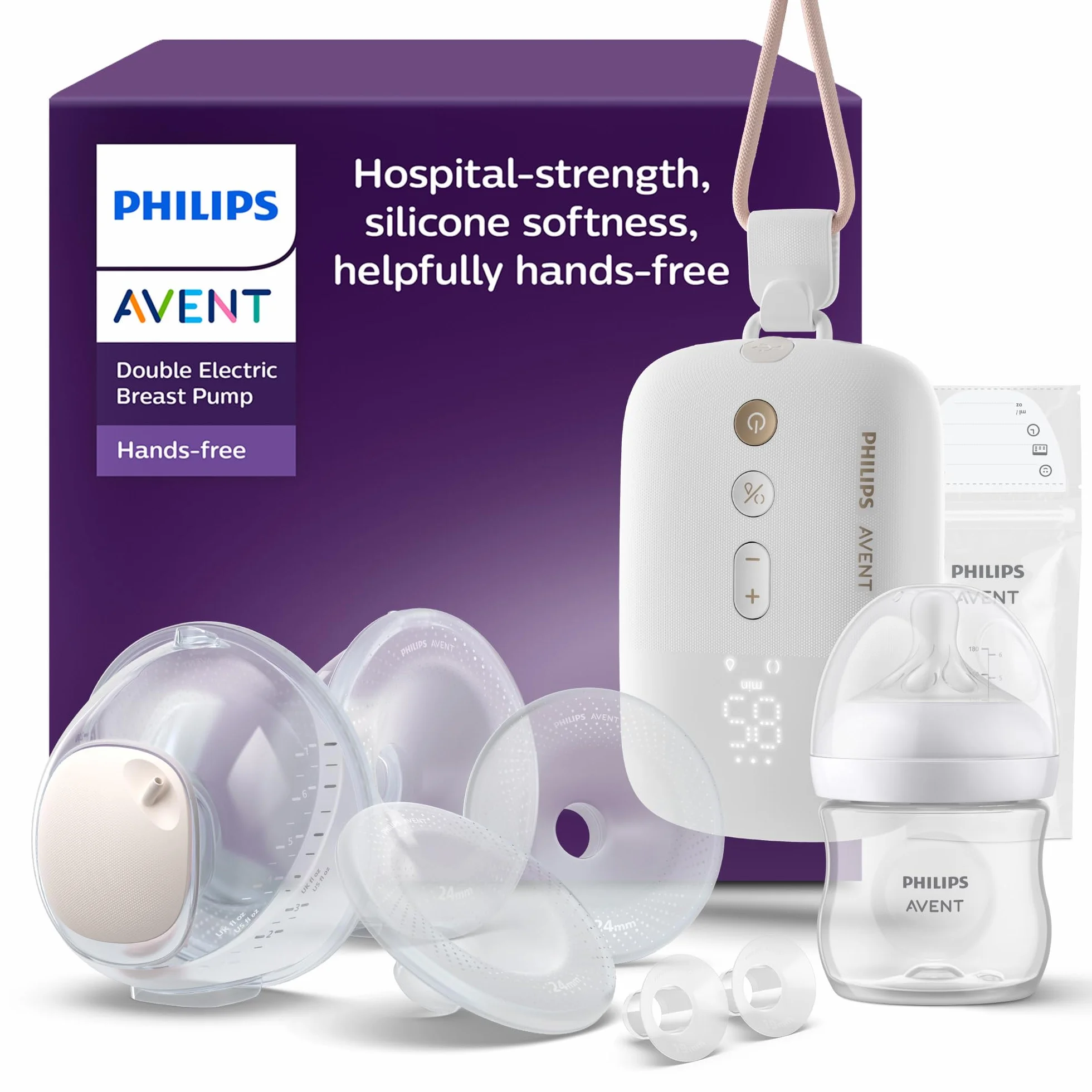 Philips Avent Tire-lait électrique double mains libres SCF547/11 85 aspirations/min