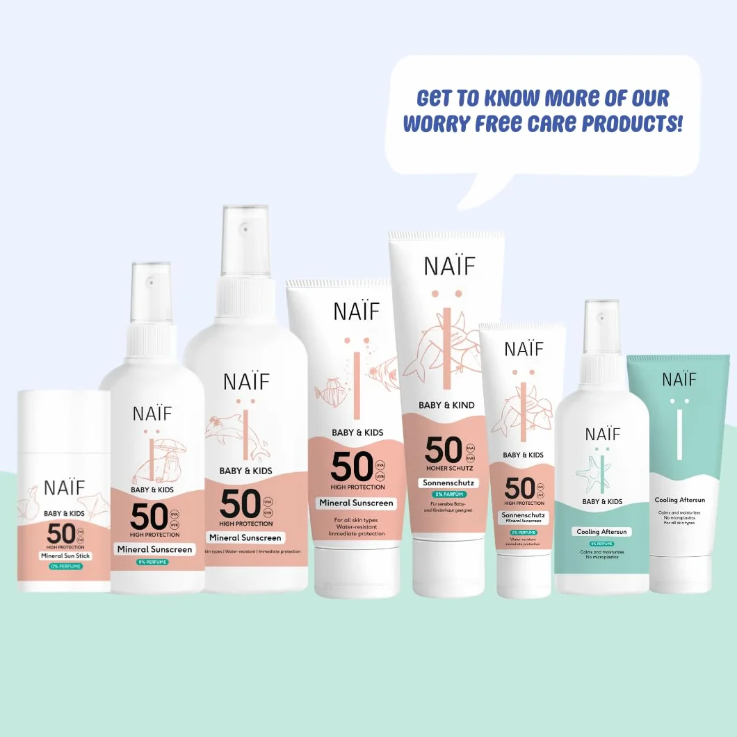 Naïf Crème Solaire Minérale Bébé & Enfant SPF 50 Protection UVA/UVB Résistante à l’Eau 30 ml