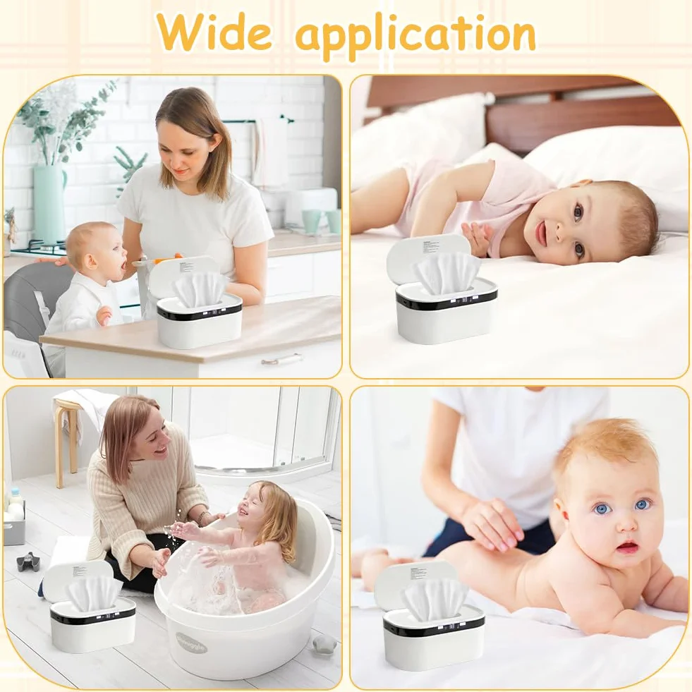 Chauffe-lingettes humides 10 W USB 3 niveaux de chauffage rapide veilleuse intégrée pour bébé