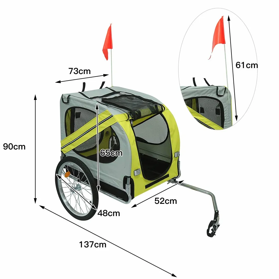 Remorque vélo 2 en 1 Chariot de Transport pour Animal de Compagnie Enfant Bébé 2 Places