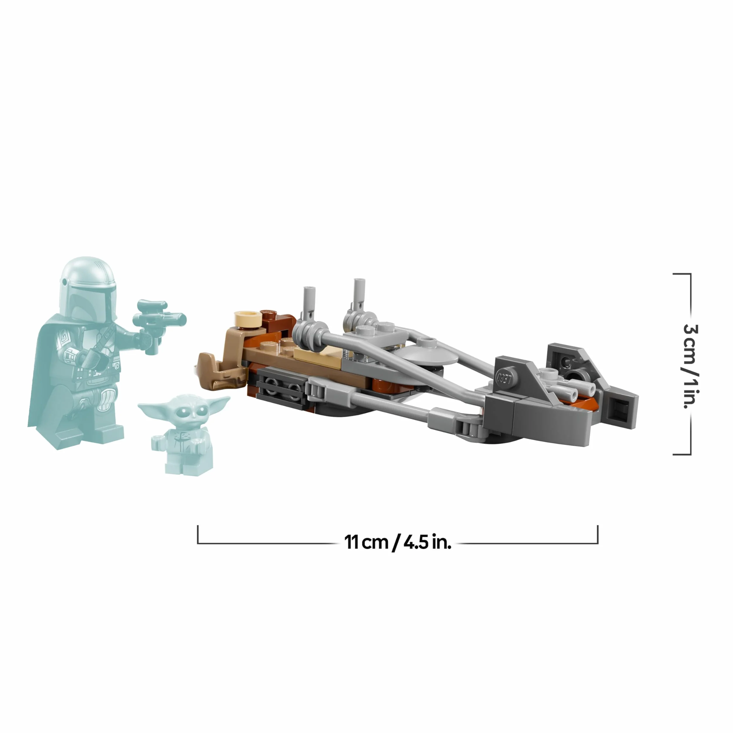 LEGO Star Wars 75436 Speeder Bike du Mandalorien et Grogu Jouet de Construction Figurine Grogu Minifigurine Din Djarin Blaster