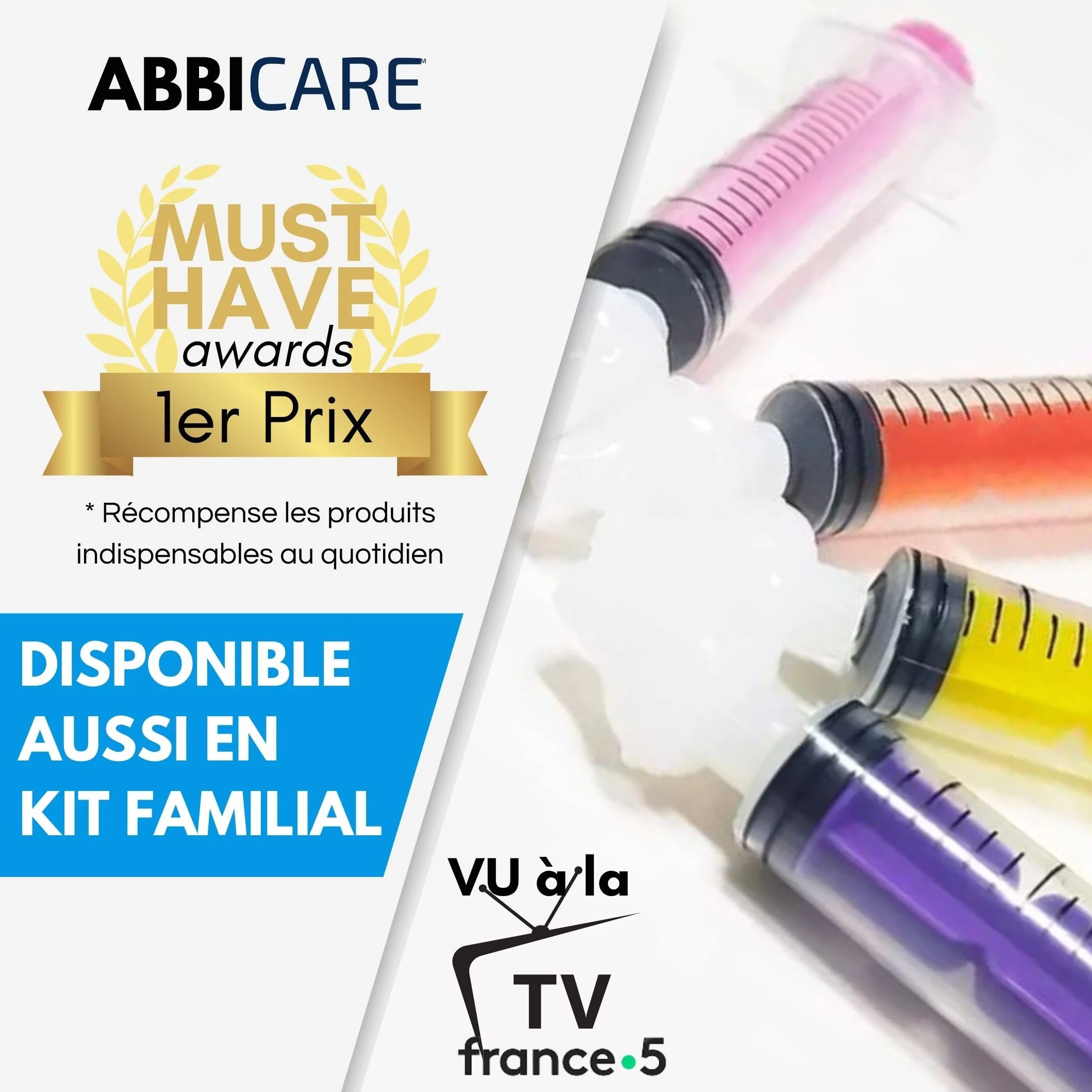 ABBICARE Mouche bébé seringue nasale 10ml Kit 2 seringues avec embouts silicone sans BPA CE