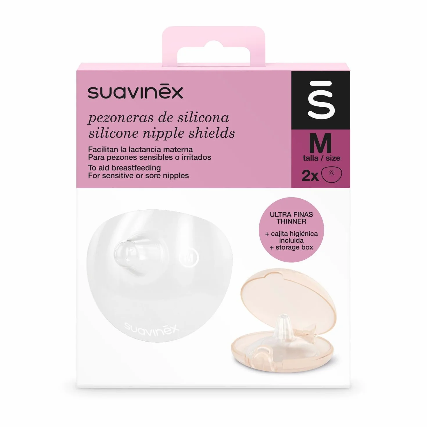 Suavinex Bouts de Sein en Silicone Taille M, 2 Unités